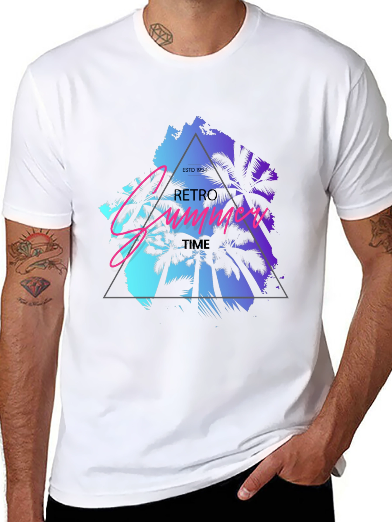 Retro Summer Time Palm Tee