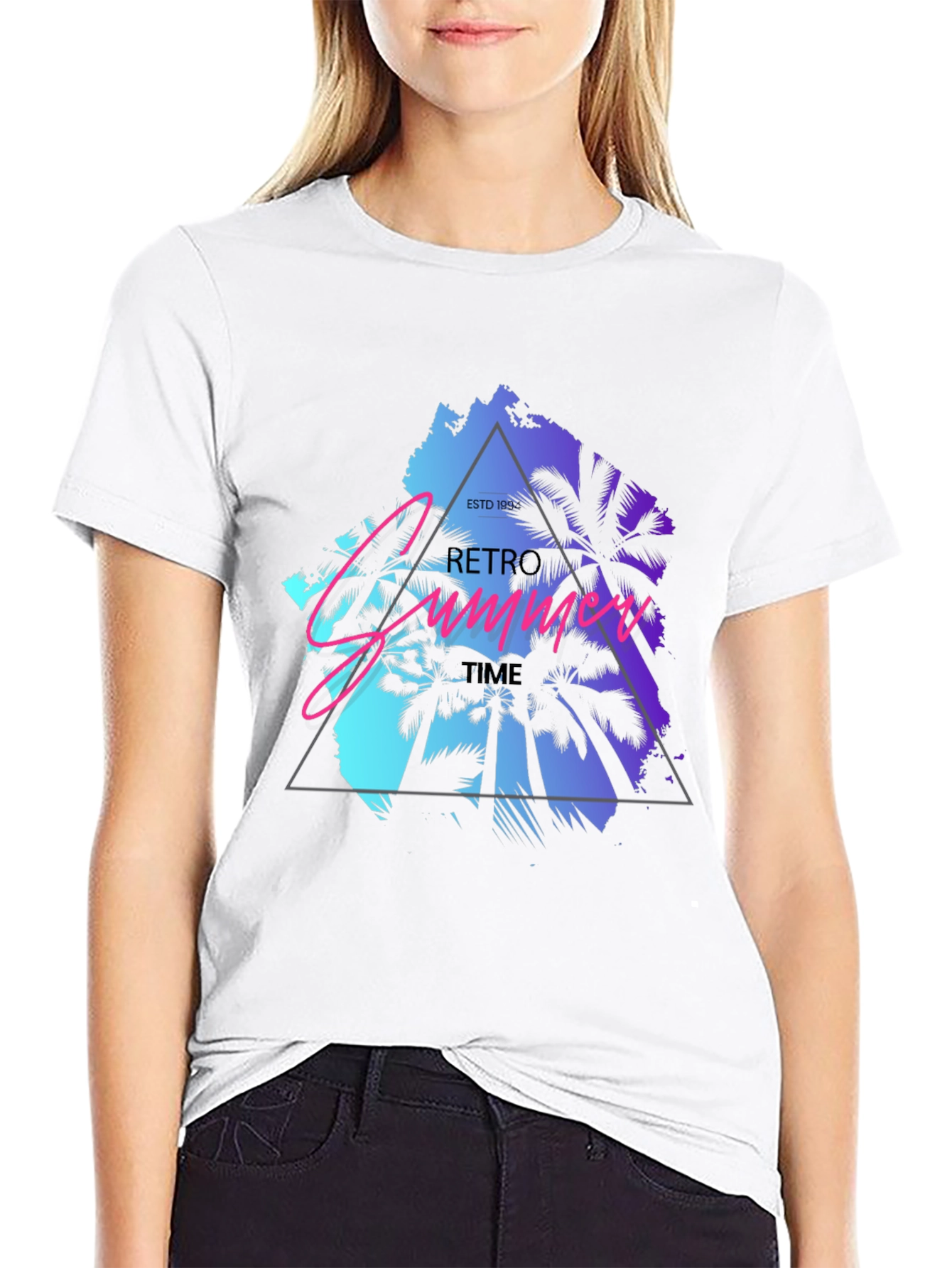 Retro Summer Time Palm Tee