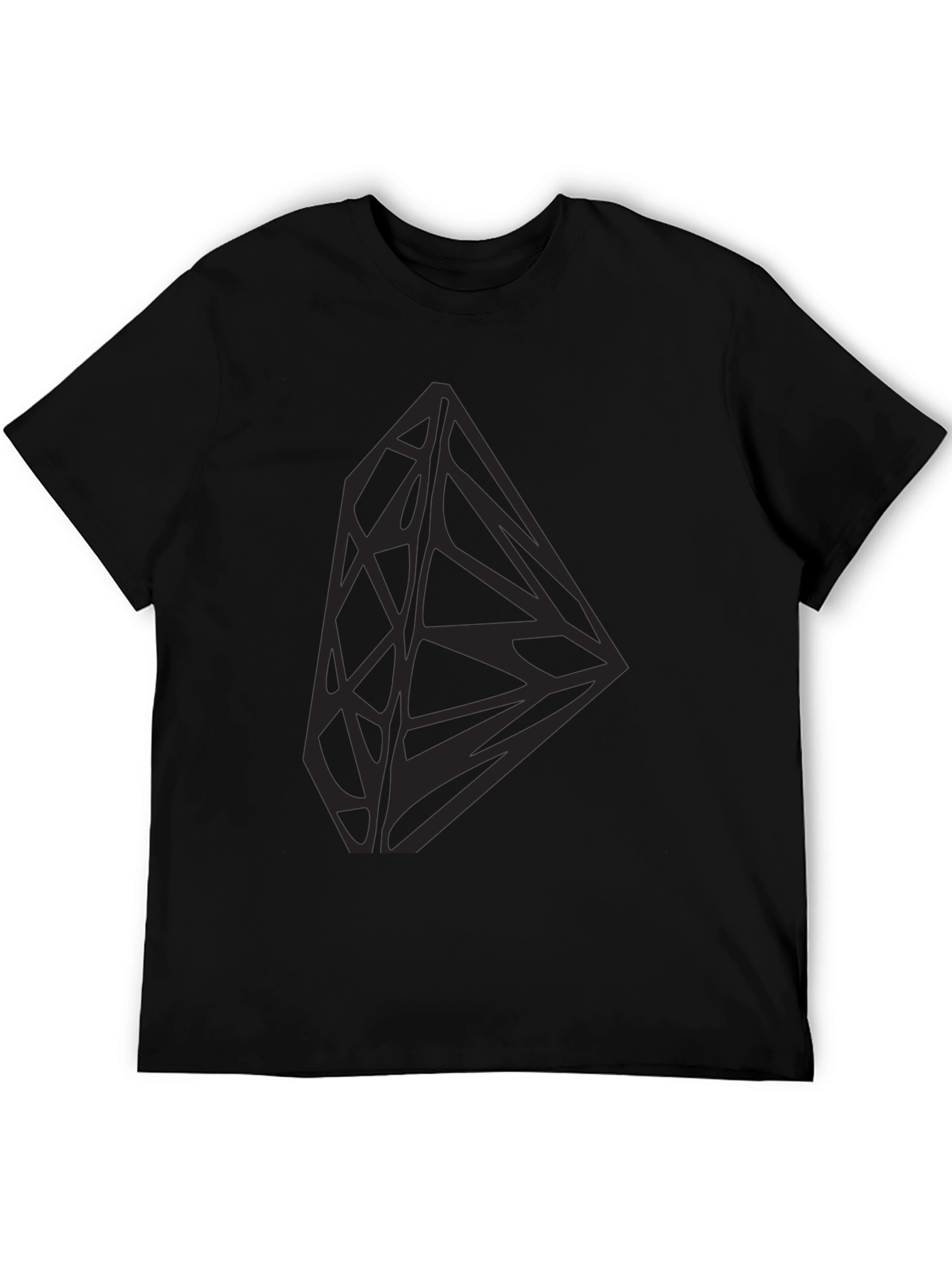 Geometric Diamond Graphic Print Black Tee