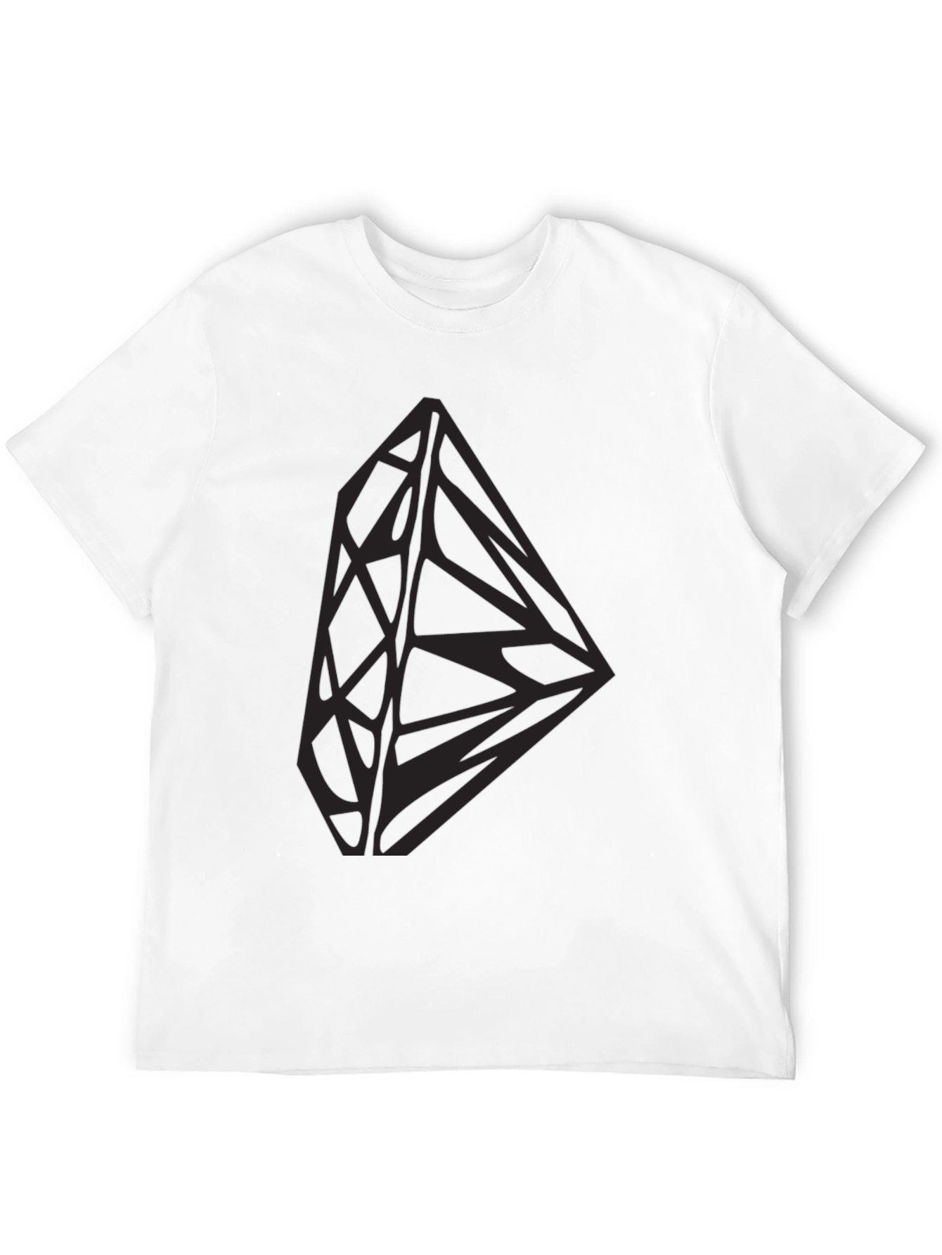 Geometric Diamond Graphic Print Black Tee