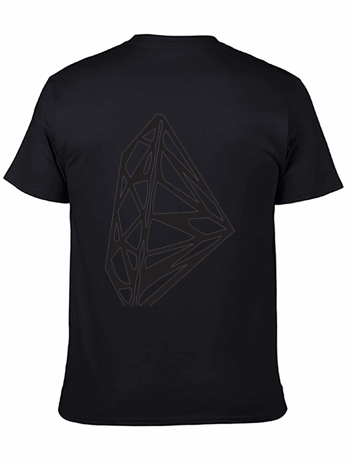 Geometric Diamond Graphic Print Black Tee