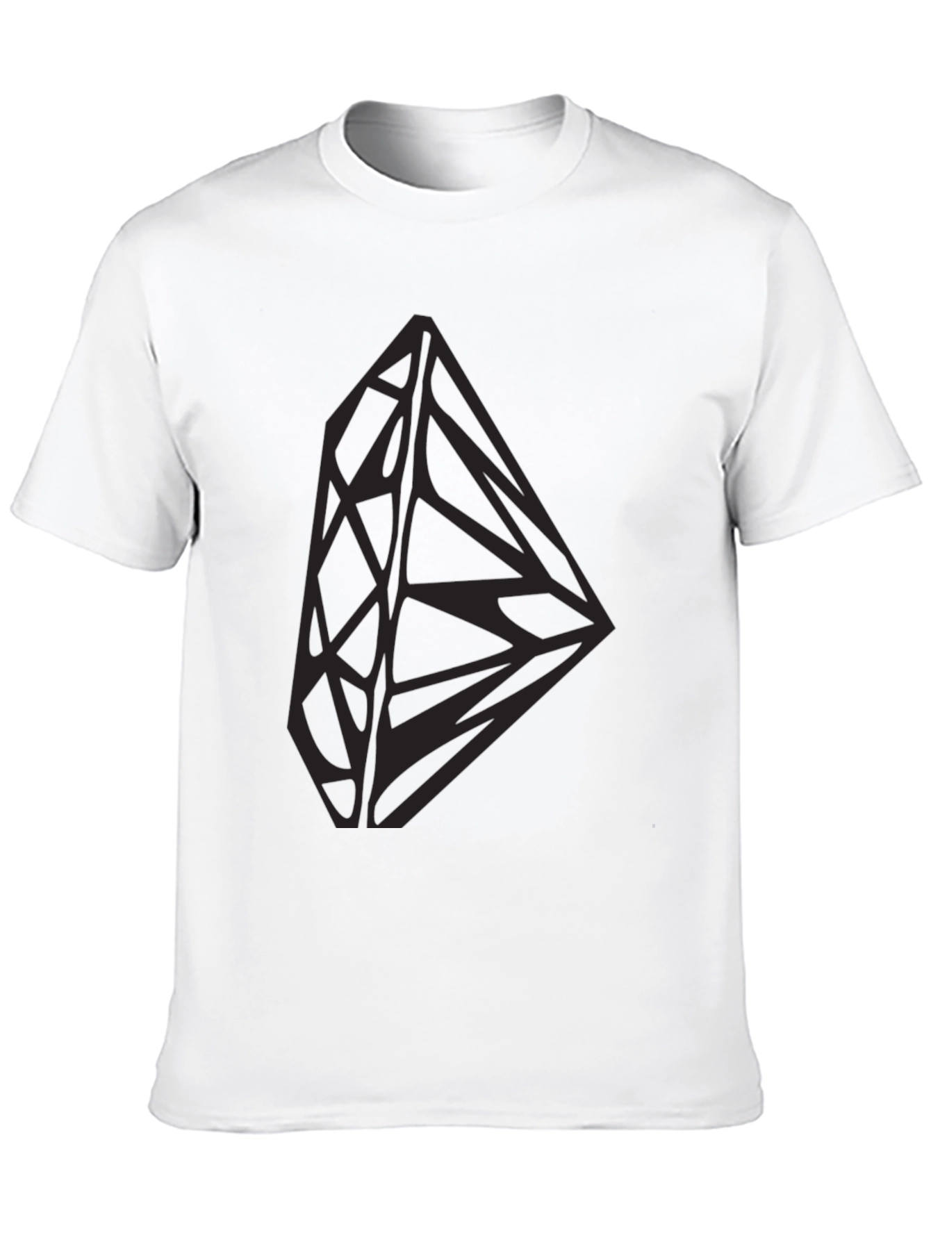 Geometric Diamond Graphic Print Black Tee