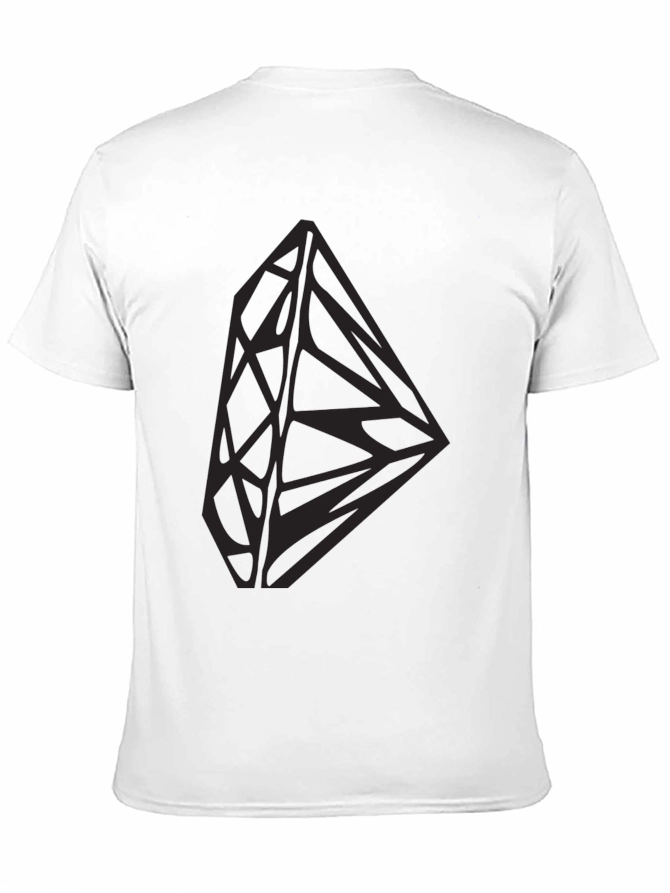 Geometric Diamond Graphic Print Black Tee