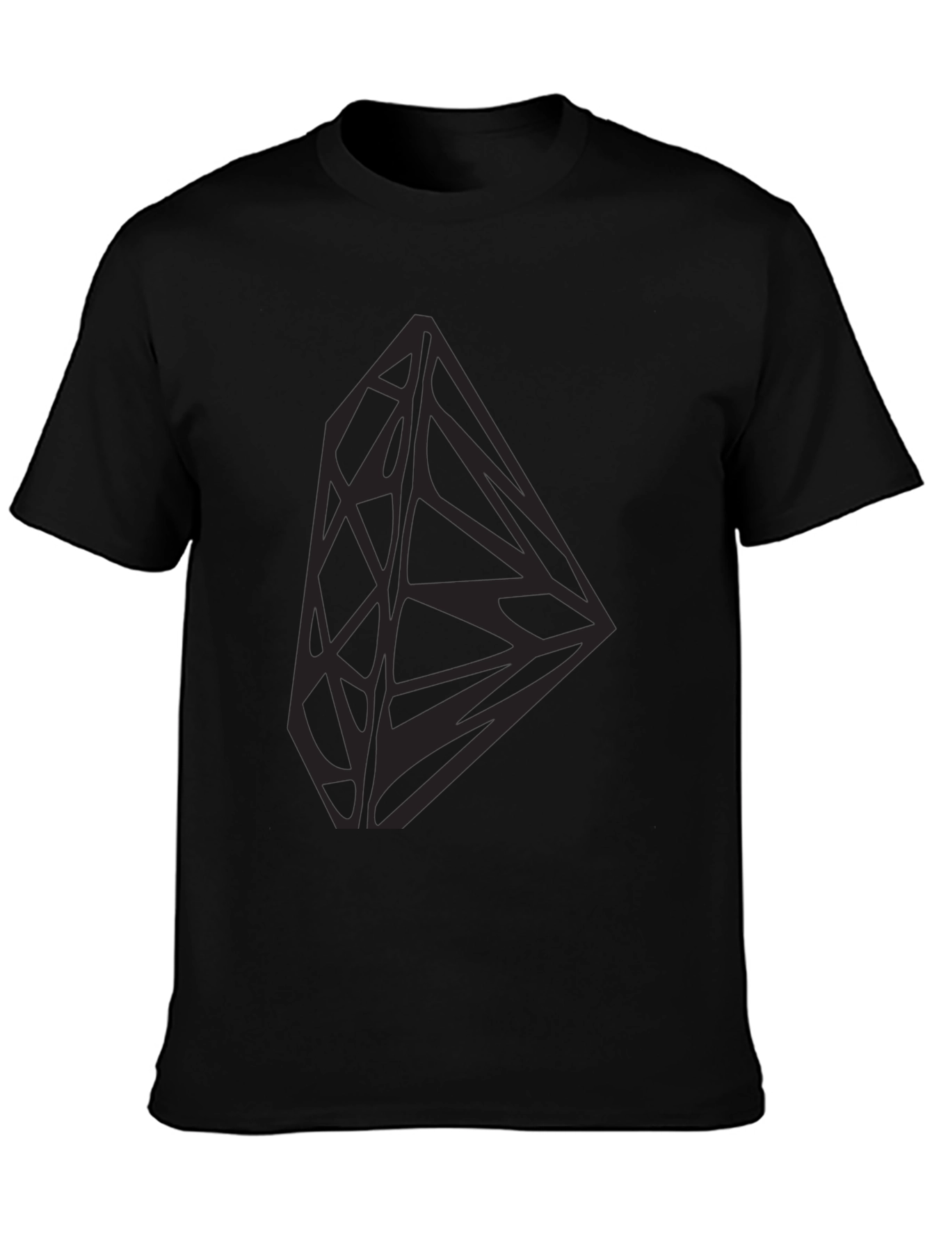 Geometric Diamond Graphic Print Black Tee