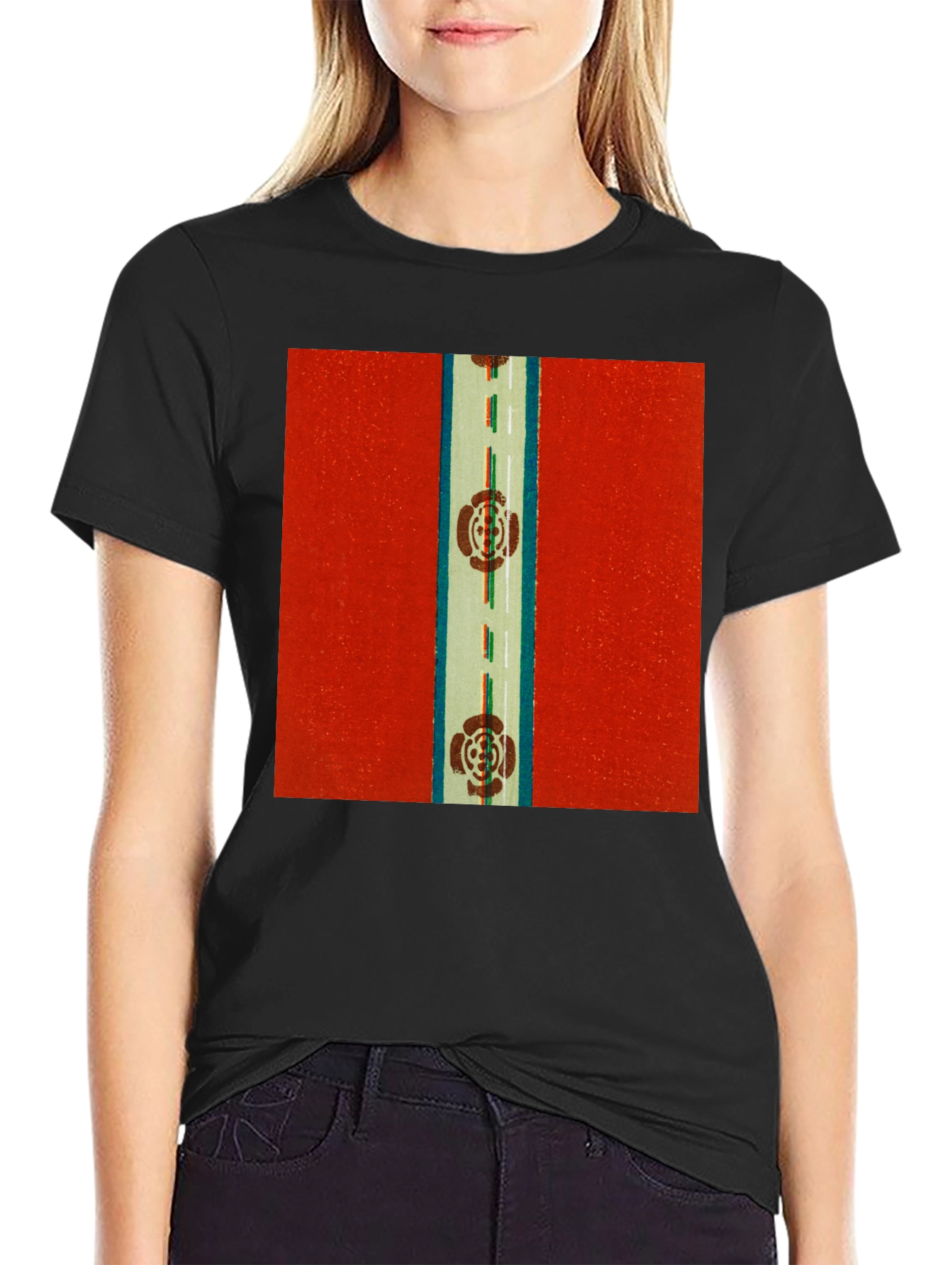 Retro Floral Road Graphic Tee - Classic Style