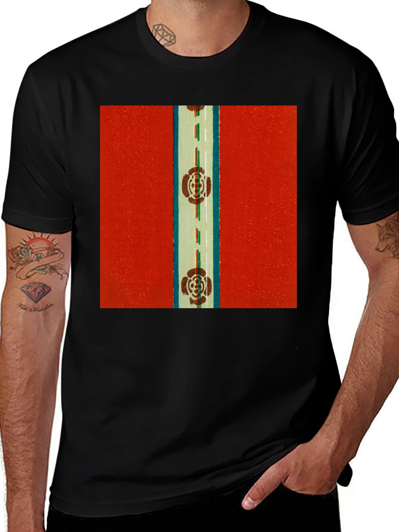Retro Floral Road Graphic Tee - Classic Style