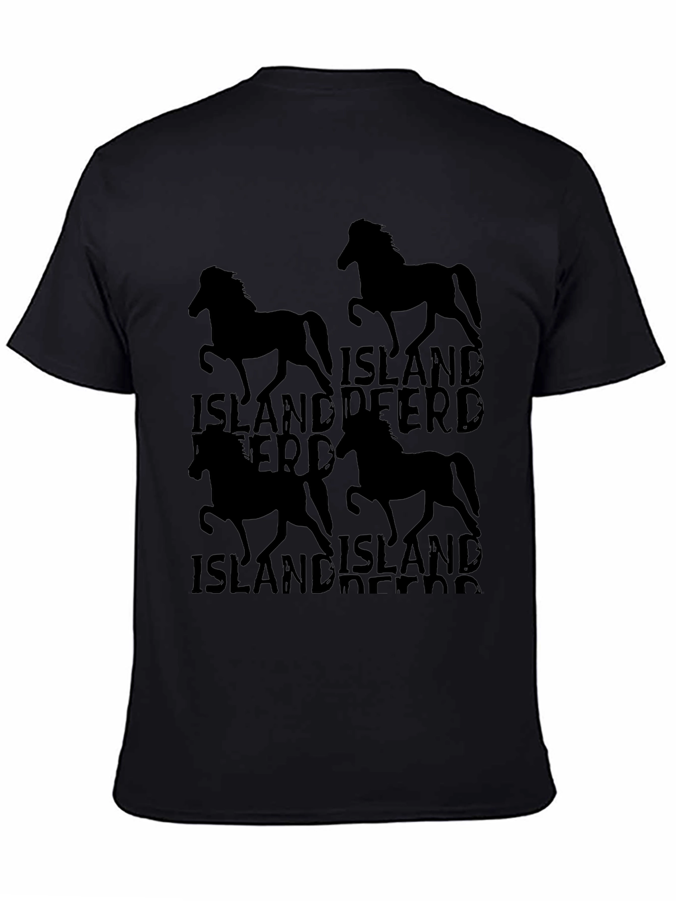 Icelandic Horse T-Shirt Black Tee Islandpferd Design