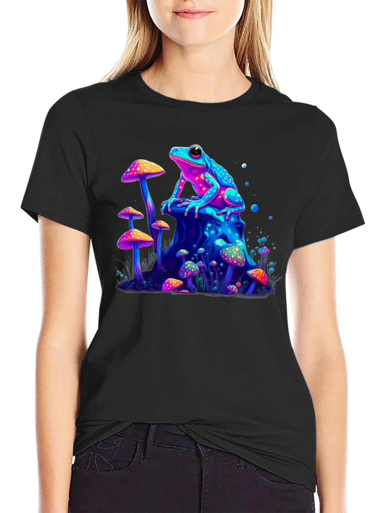 Psychedelic Frog & Mushroom Graphic Tee