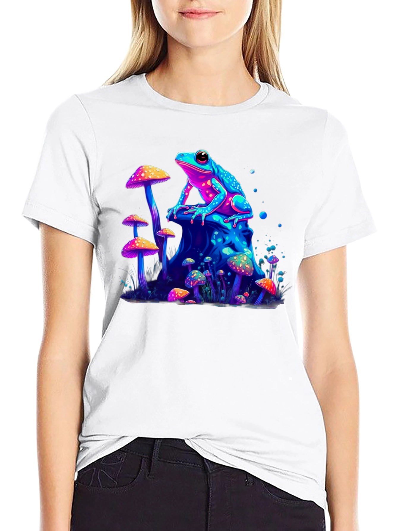 Psychedelic Frog & Mushroom Graphic Tee