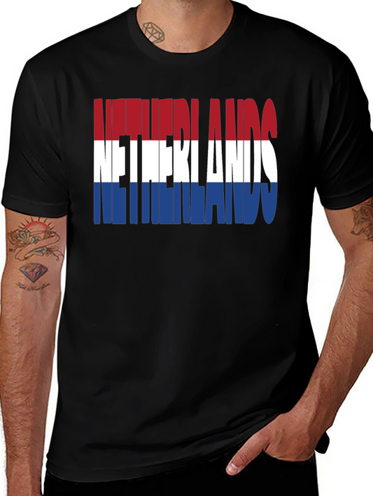 Netherlands Flag T-Shirt - Black Graphic Tee