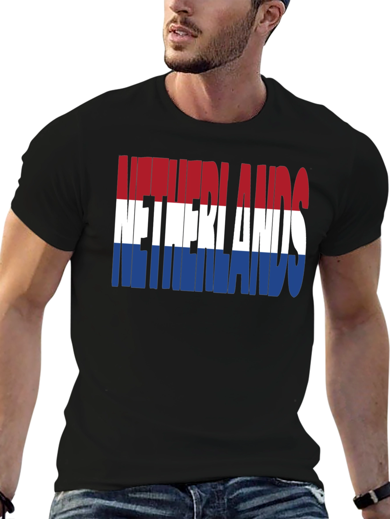 Netherlands Flag T-Shirt - Black Graphic Tee