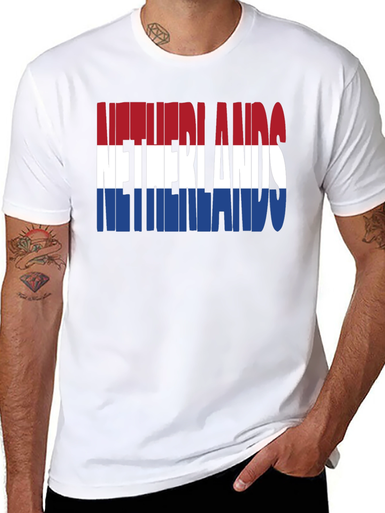 Netherlands Flag T-Shirt - Black Graphic Tee
