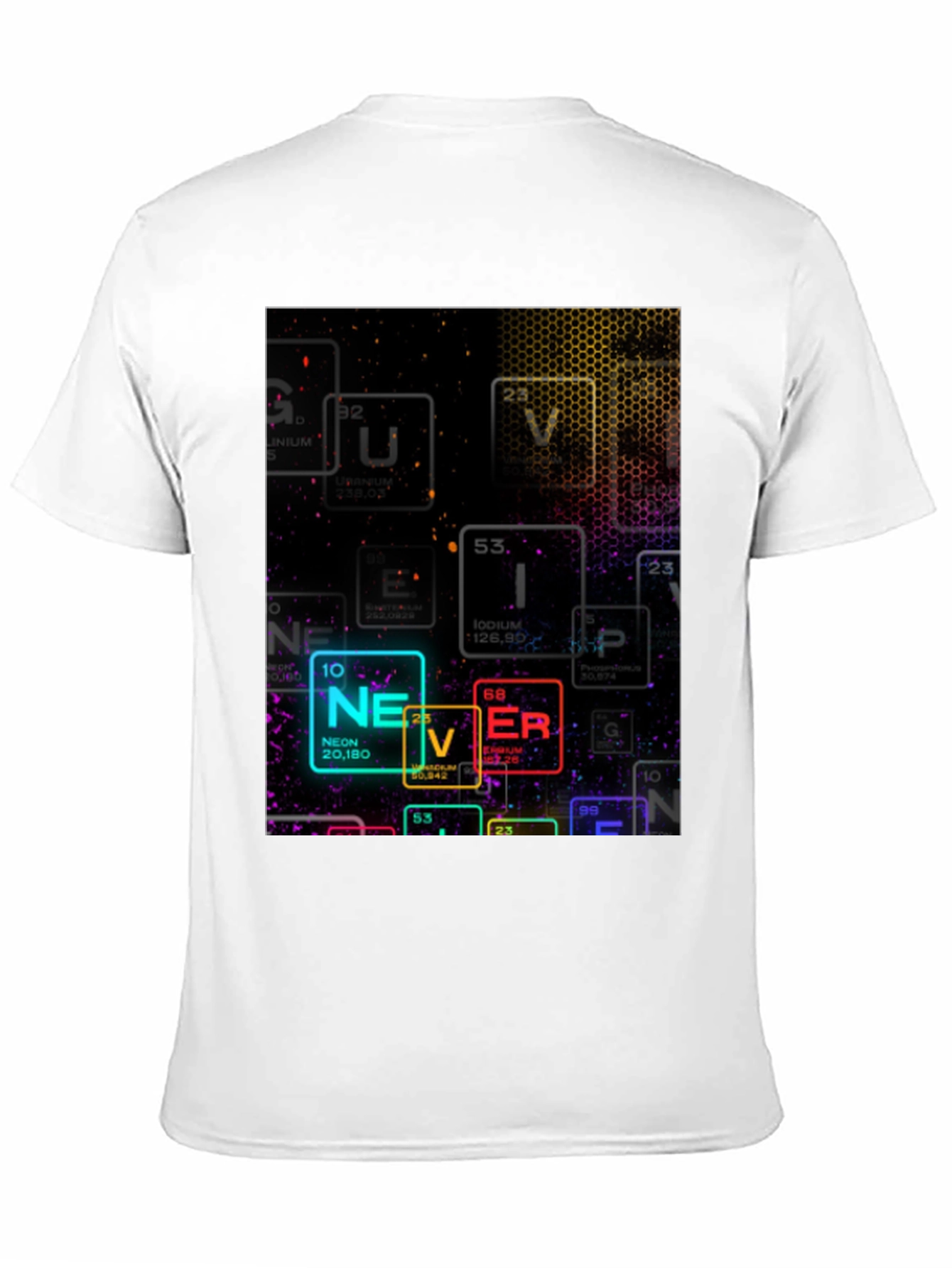 Neon Periodic Table Never Graphic T-Shirt
