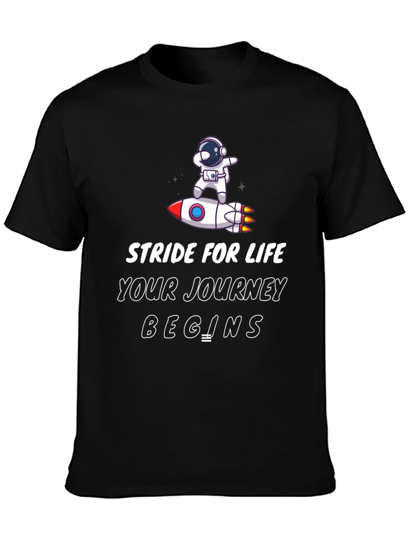 Stride for Life Astronaut Rocket Graphic Tee