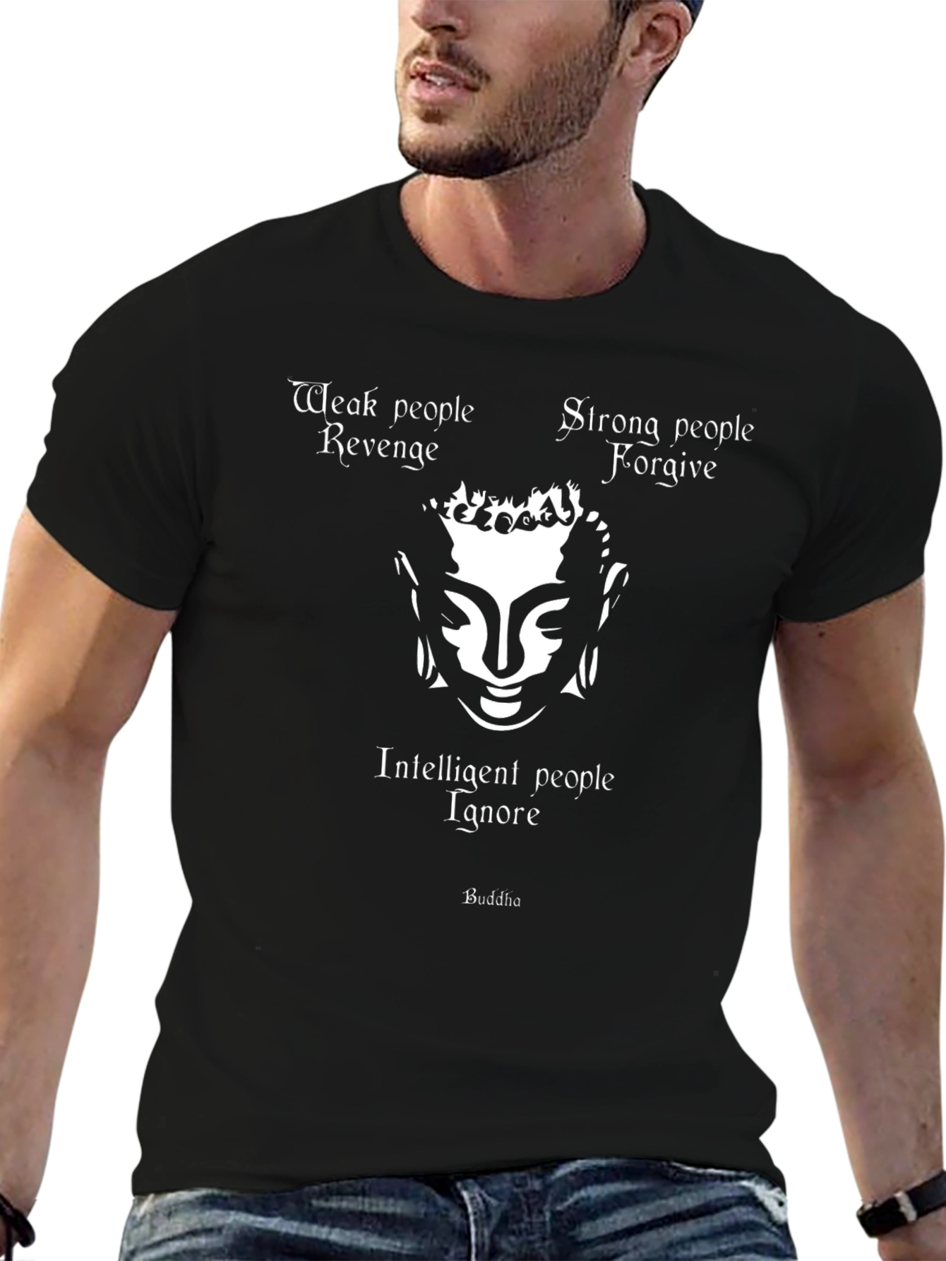 Buddha Wisdom Graphic T-Shirt - Mens Crew Neck Tee
