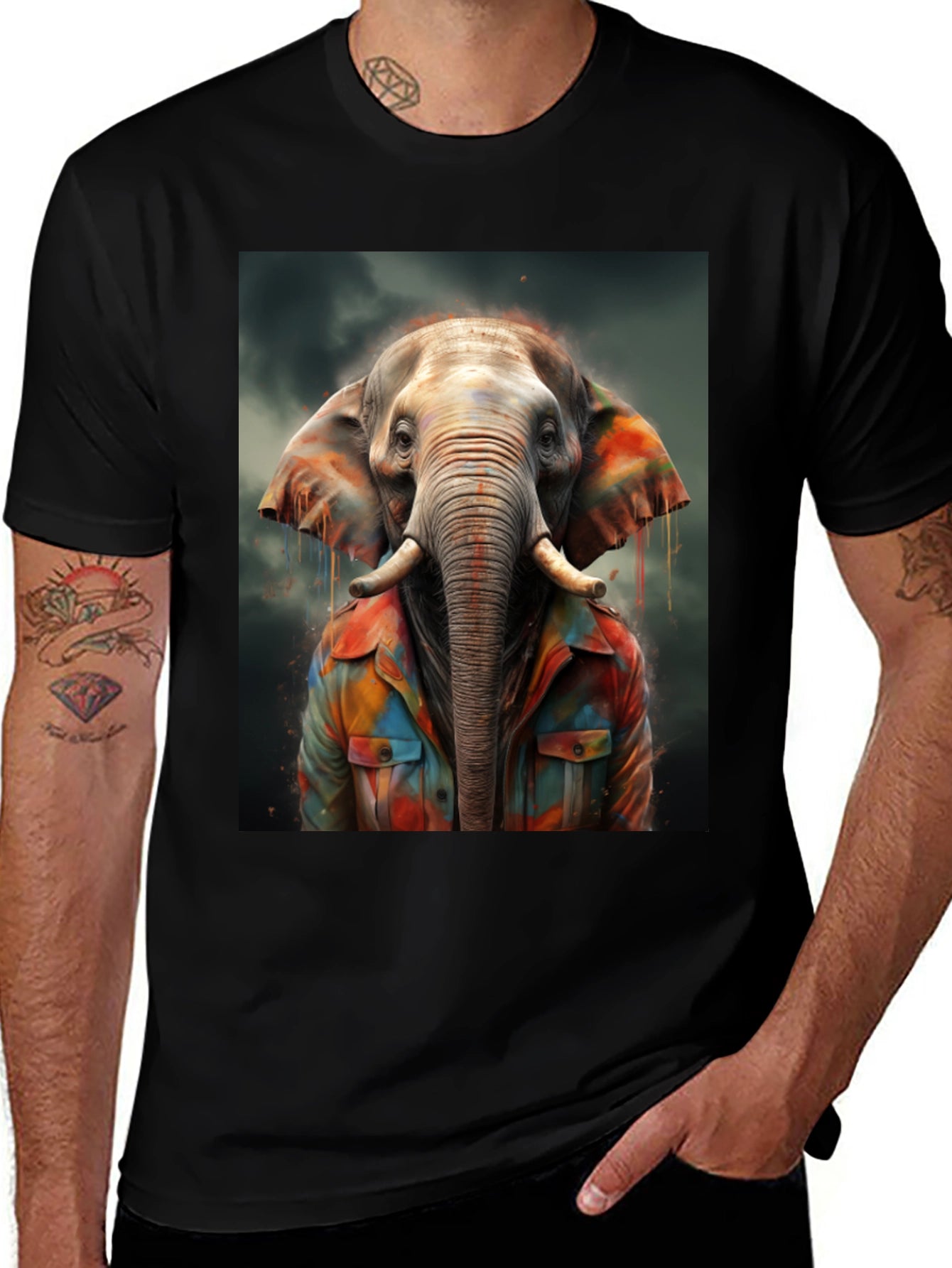 Elephant Art T-Shirt - Unique Graphic Tee