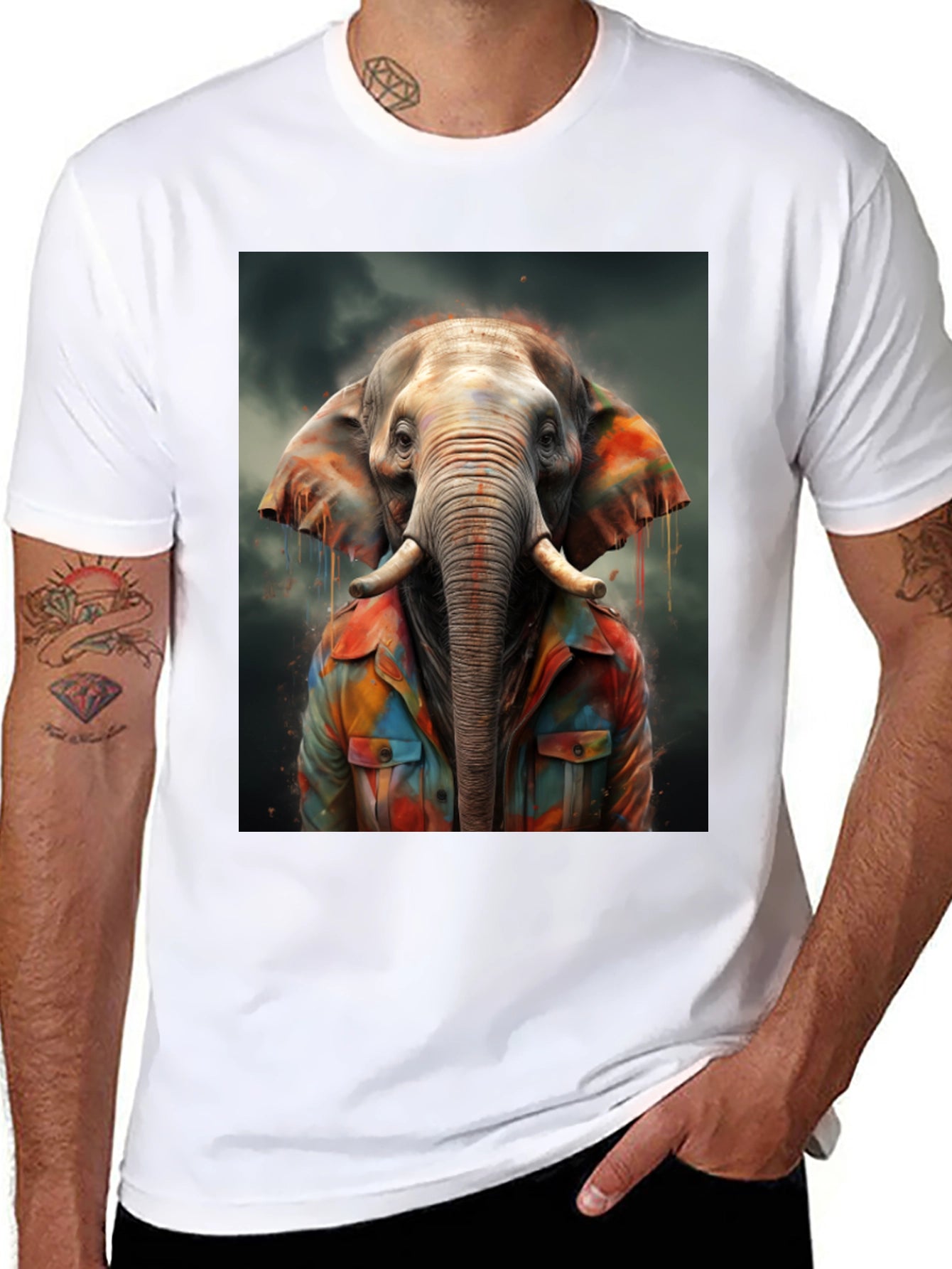 Elephant Art T-Shirt - Unique Graphic Tee