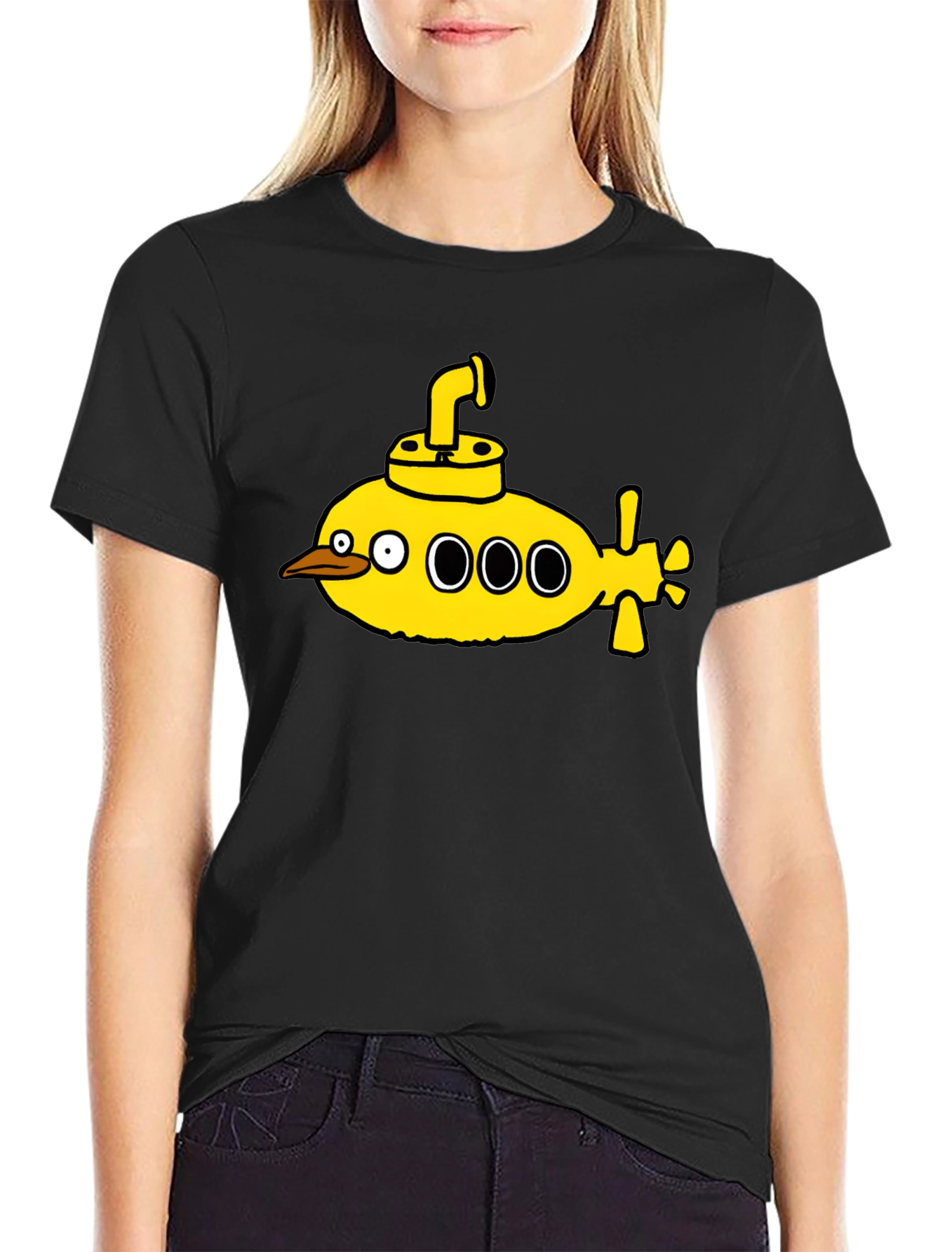 Yellow Submarine Bird T-Shirt - Quirky Graphic Tee