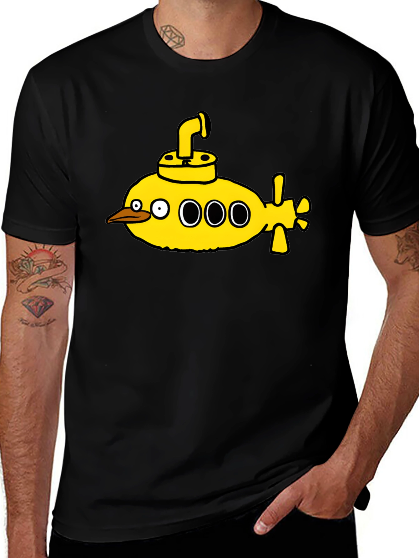 Yellow Submarine Bird T-Shirt - Quirky Graphic Tee