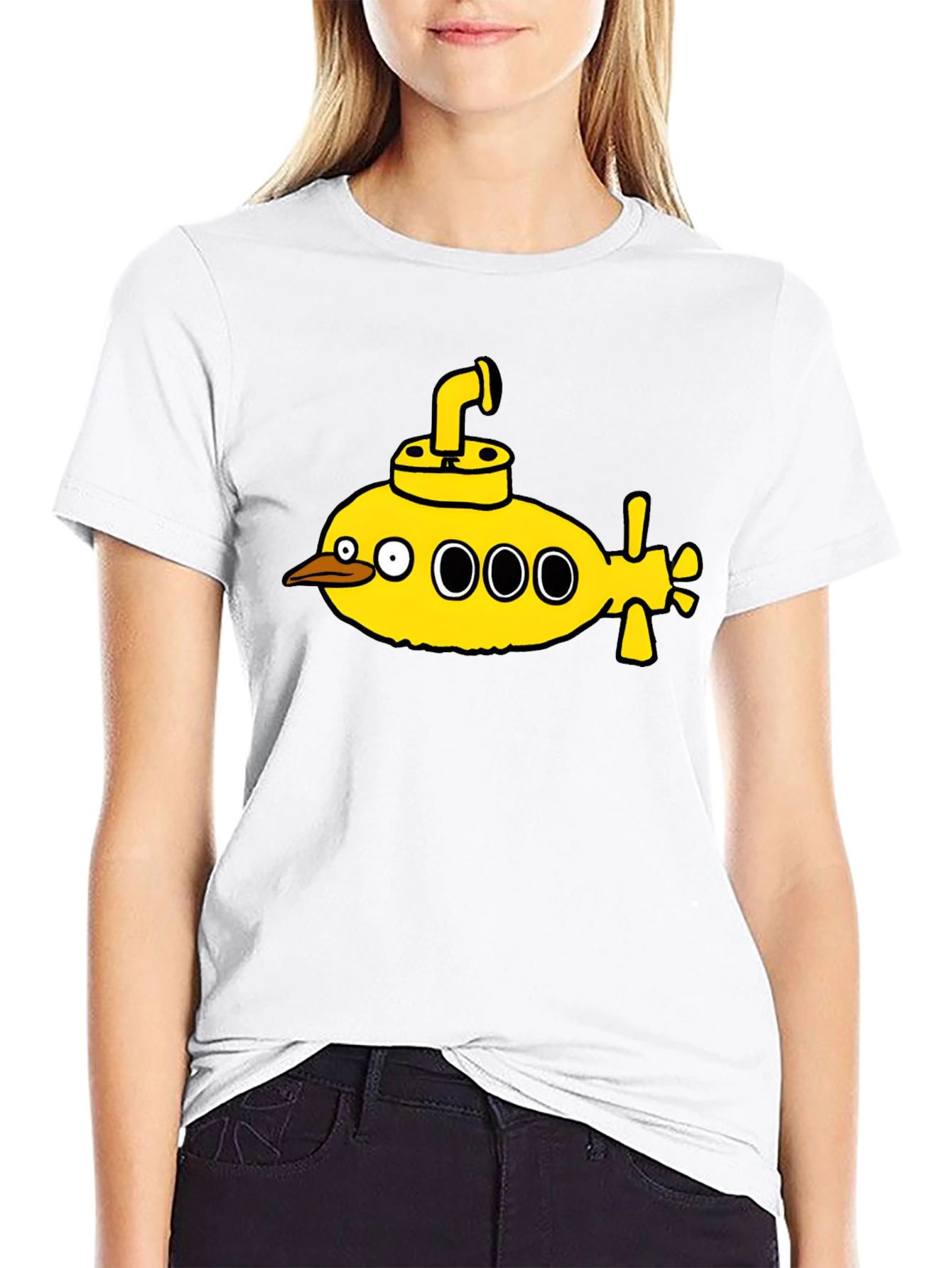 Yellow Submarine Bird T-Shirt - Quirky Graphic Tee