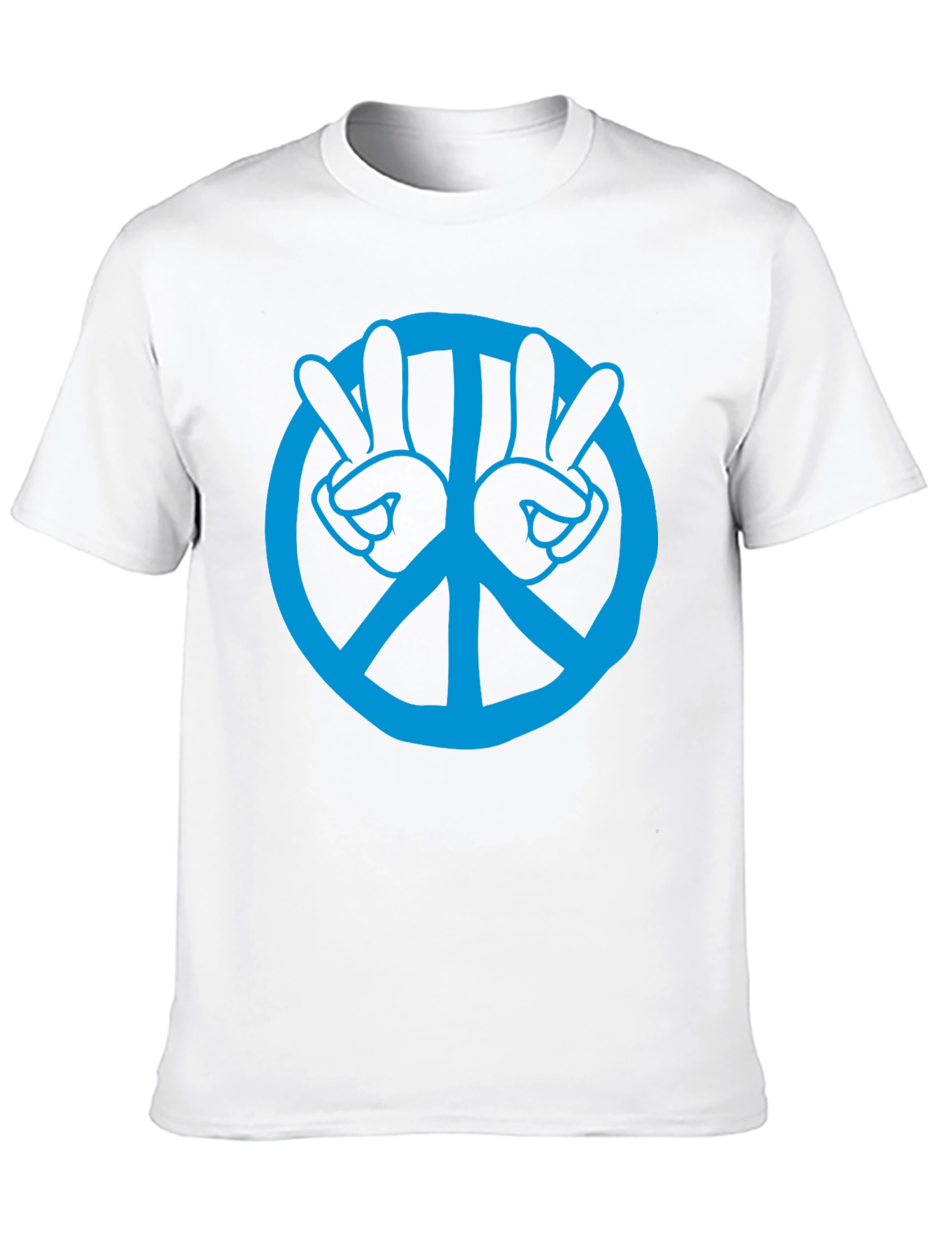 Peace Sign Hand Gesture Graphic Tee - Black