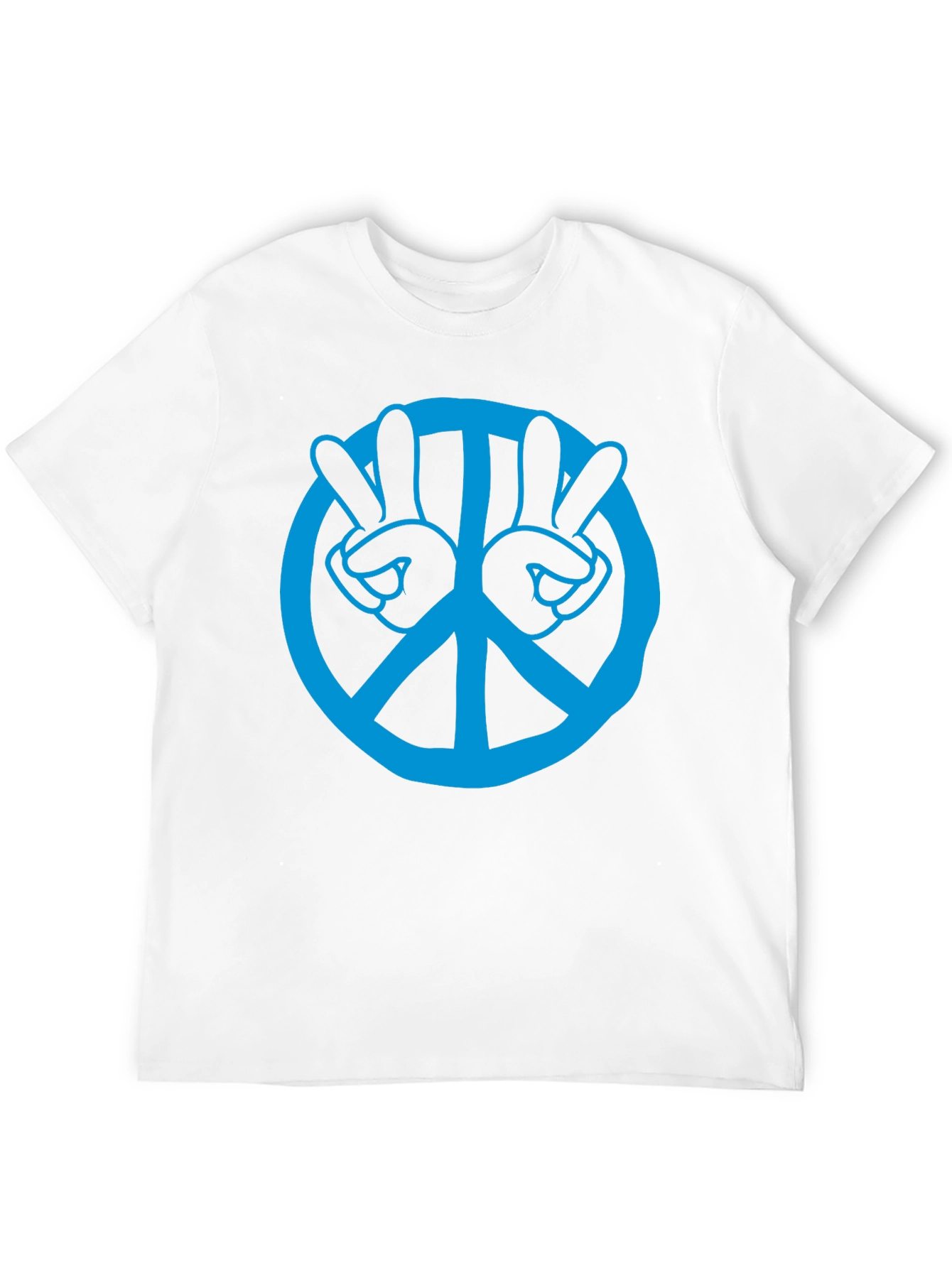 Peace Sign Hand Gesture Graphic Tee - Black