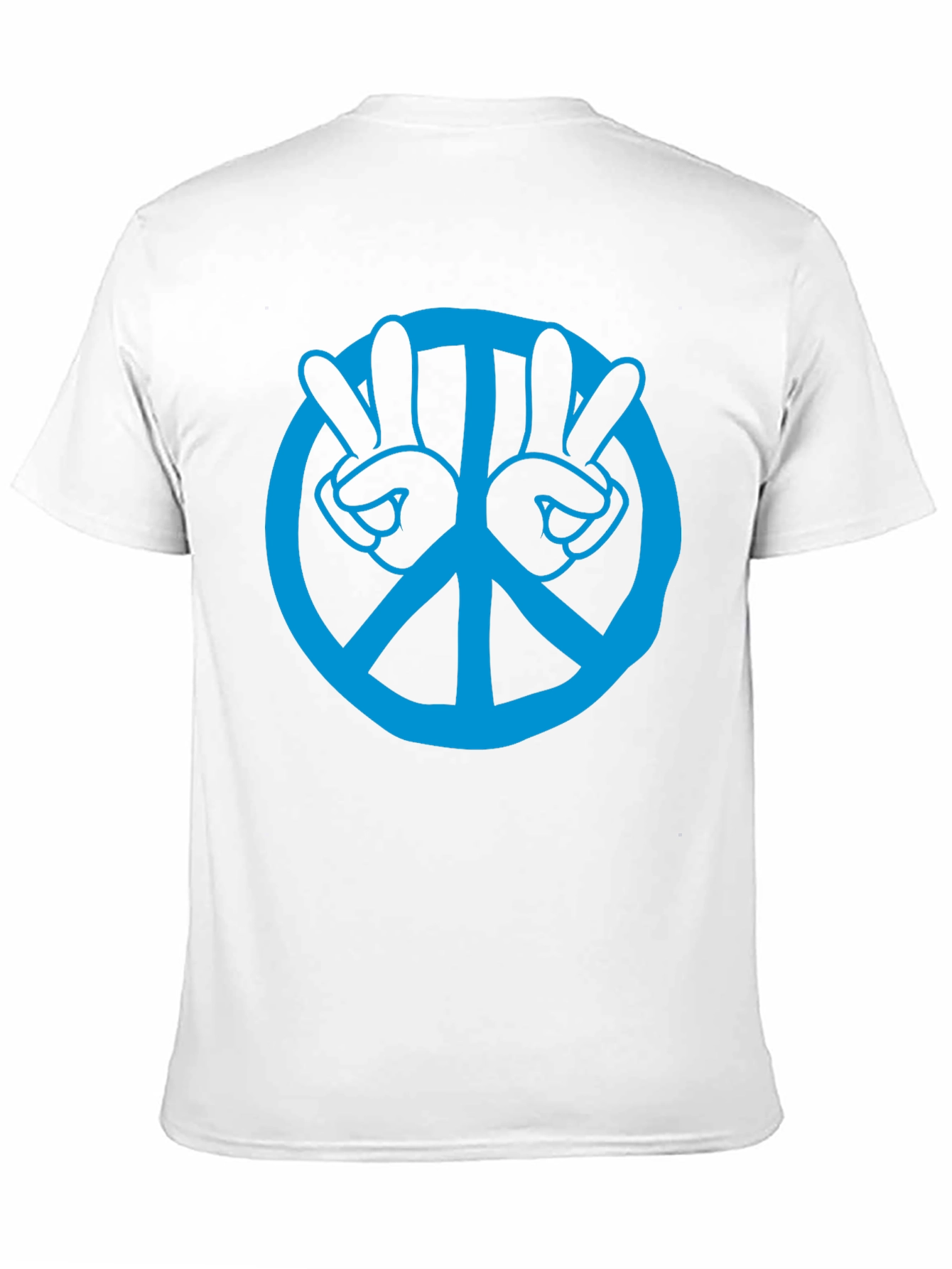 Peace Sign Hand Gesture Graphic Tee - Black