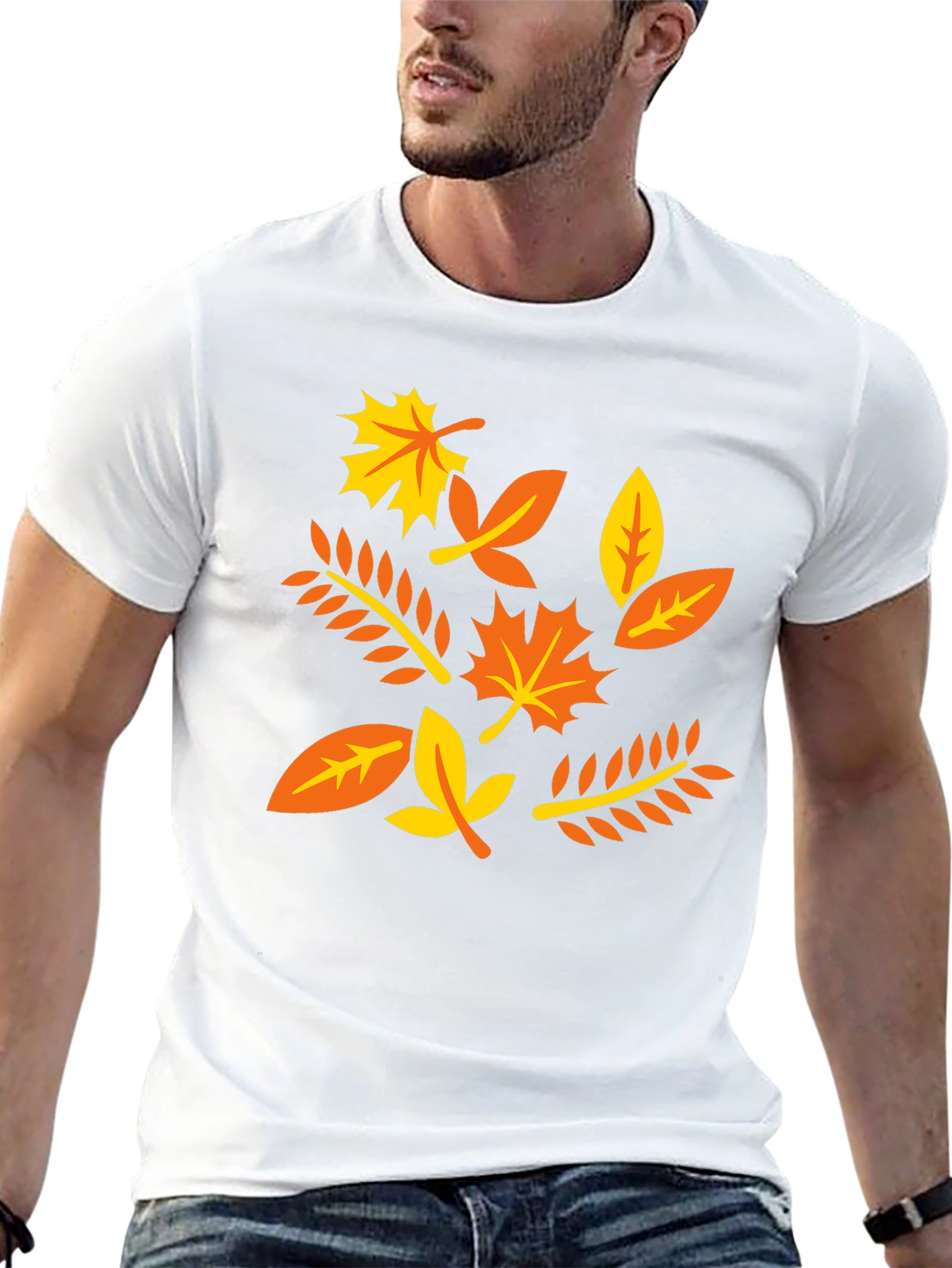 Autumn Leaves Graphic T-Shirt - Black Cotton Tee