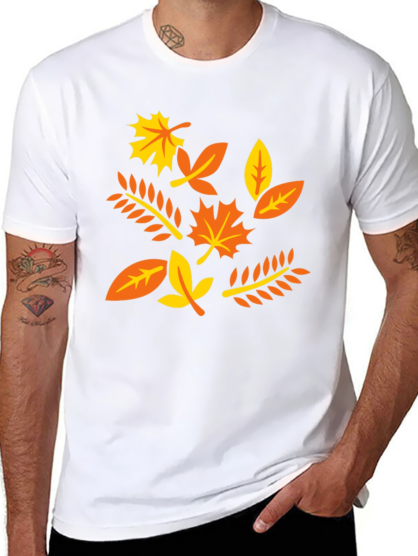 Autumn Leaves Graphic T-Shirt - Black Cotton Tee