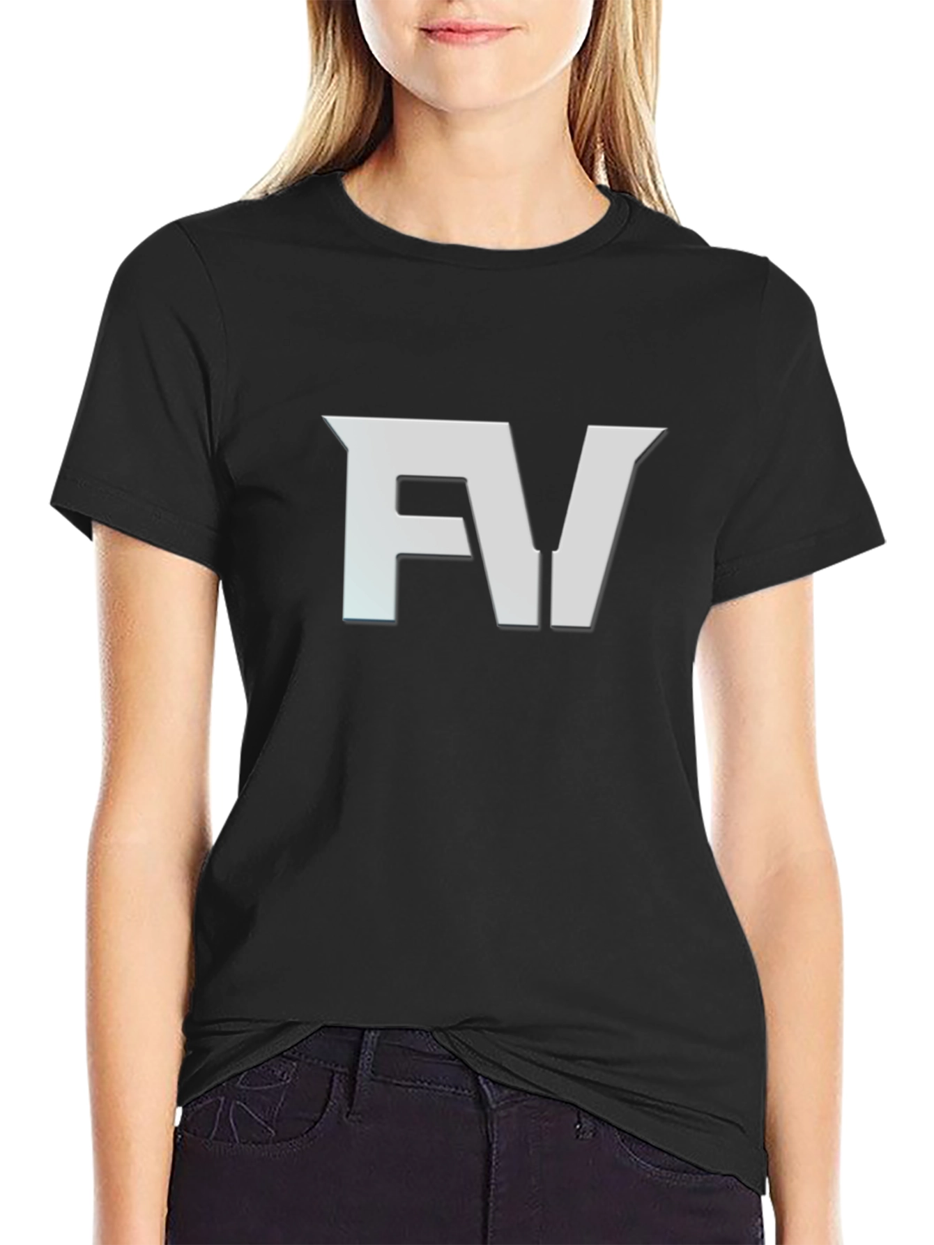 FV Logo Black T-Shirt - Modern Graphic Tee