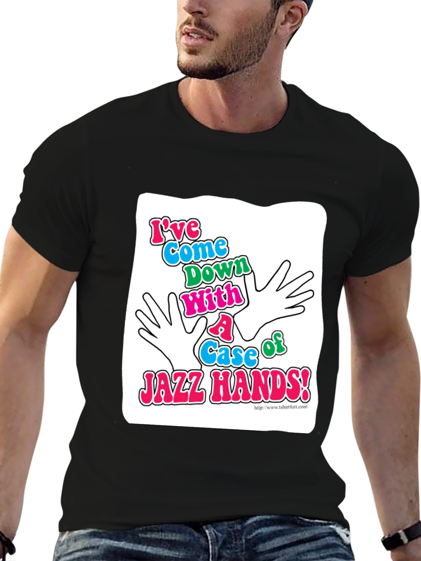 Jazz Hands Graphic T-Shirt - Black Cotton Tee