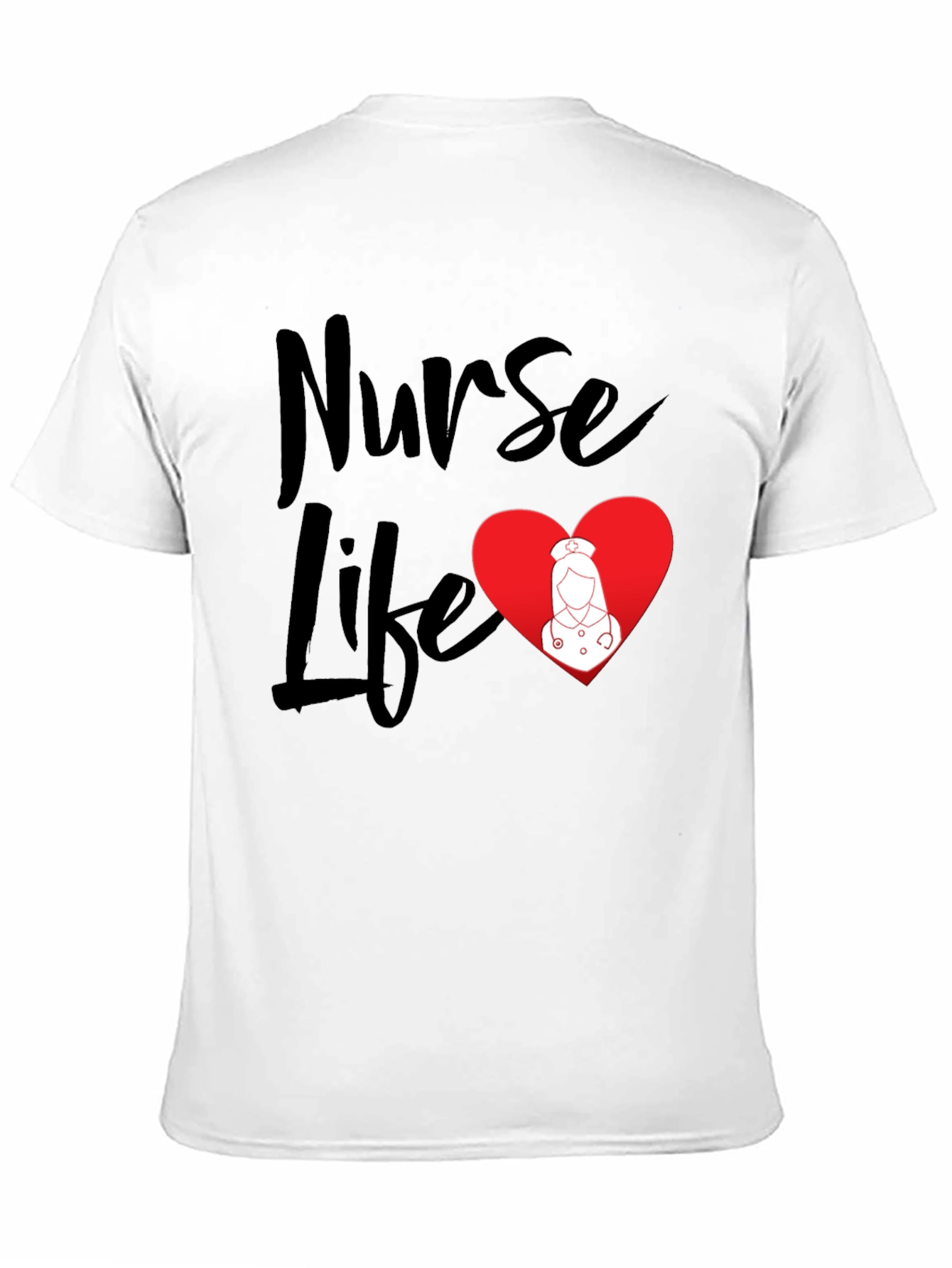 Nurse Life Black T-Shirt - Heart Graphic