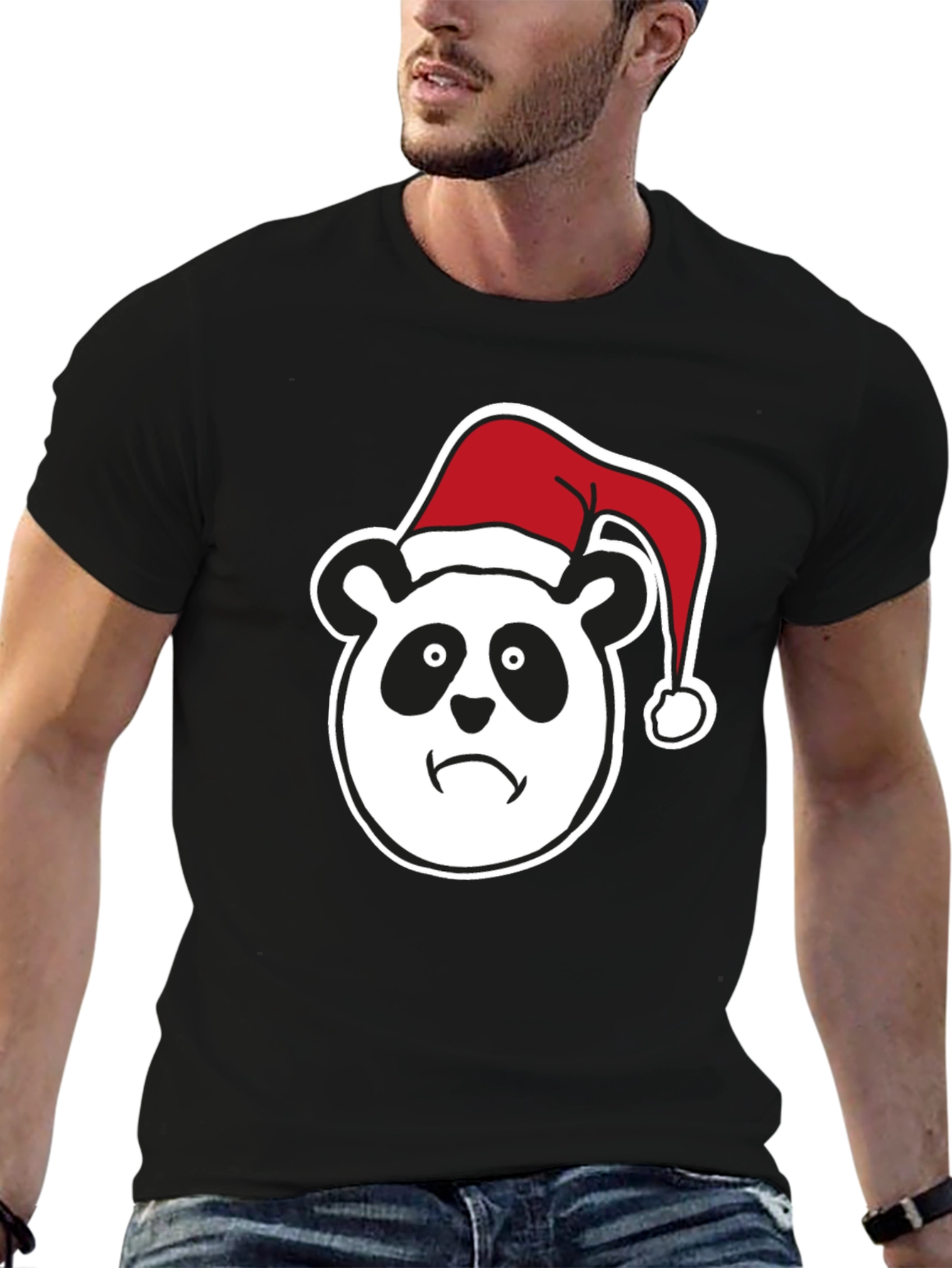 Sad Panda Christmas T-Shirt - Holiday Humor