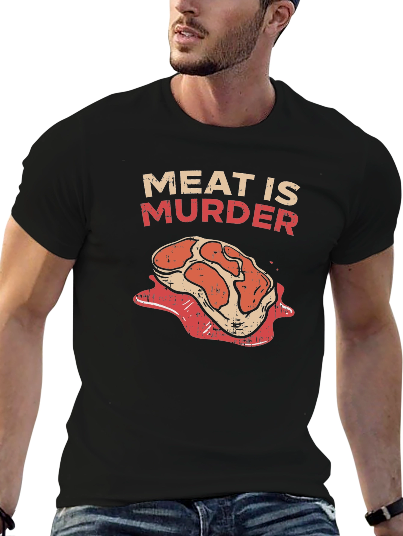Meat is Murder Graphic T-Shirt - Vegan Statement Tee