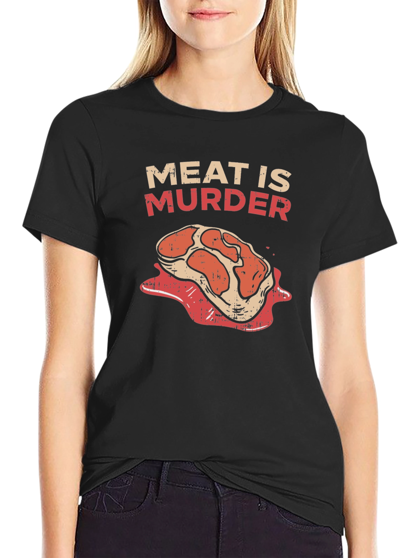Meat is Murder Graphic T-Shirt - Vegan Statement Tee