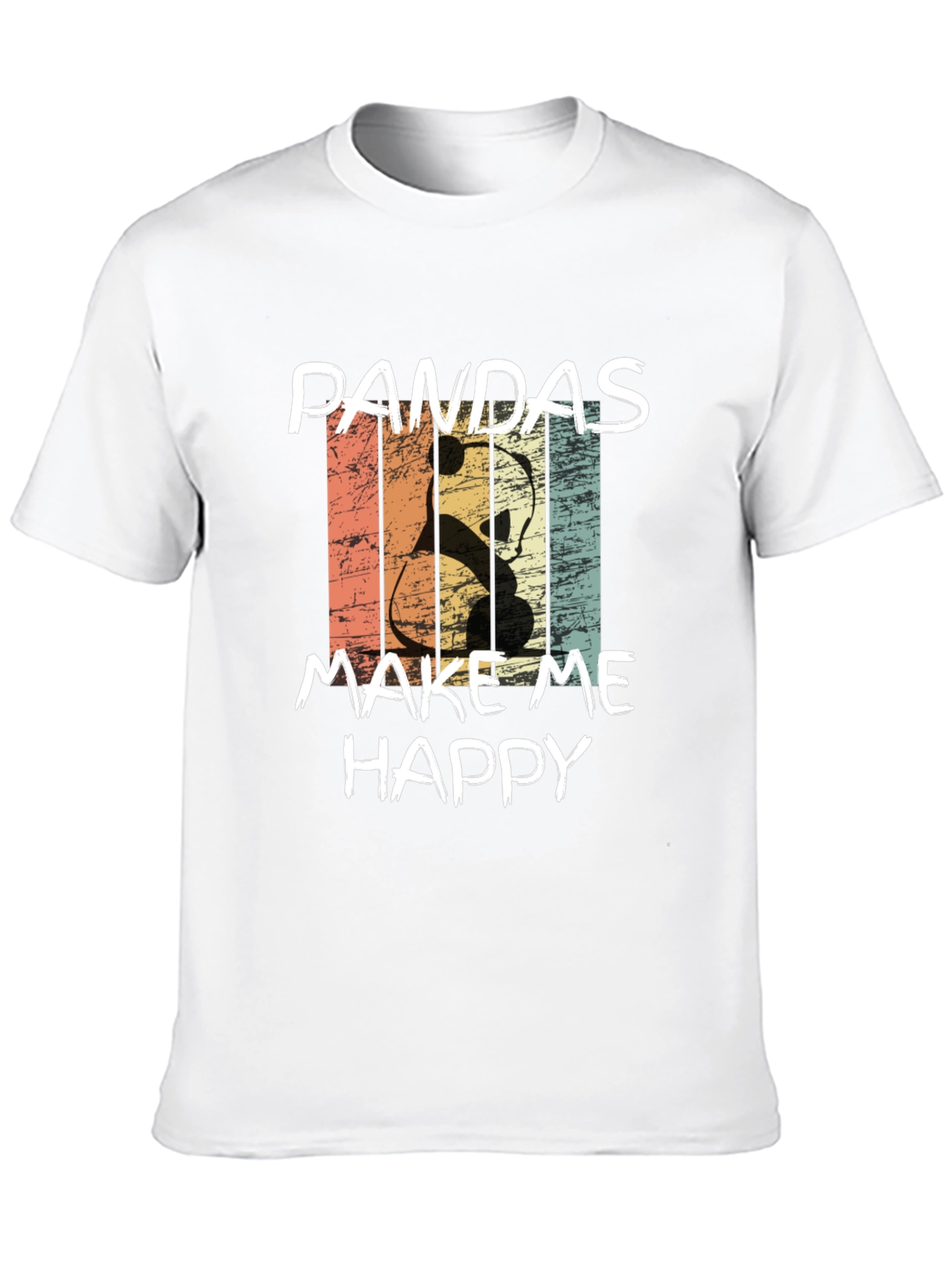 Pandas Make Me Happy Graphic Tee - Retro Style