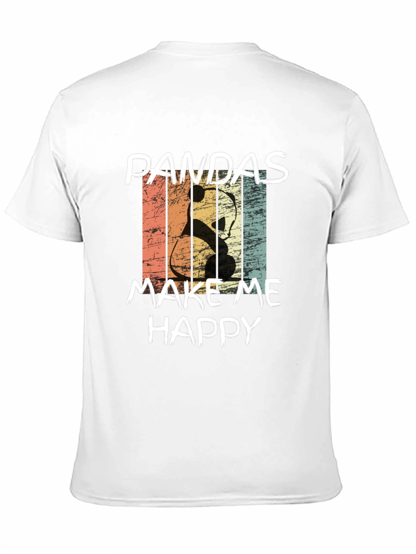 Pandas Make Me Happy Graphic Tee - Retro Style