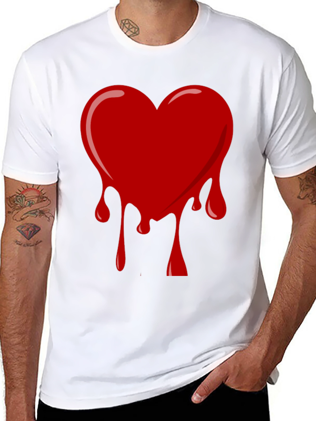 Bleeding Heart Graphic Tee - Black