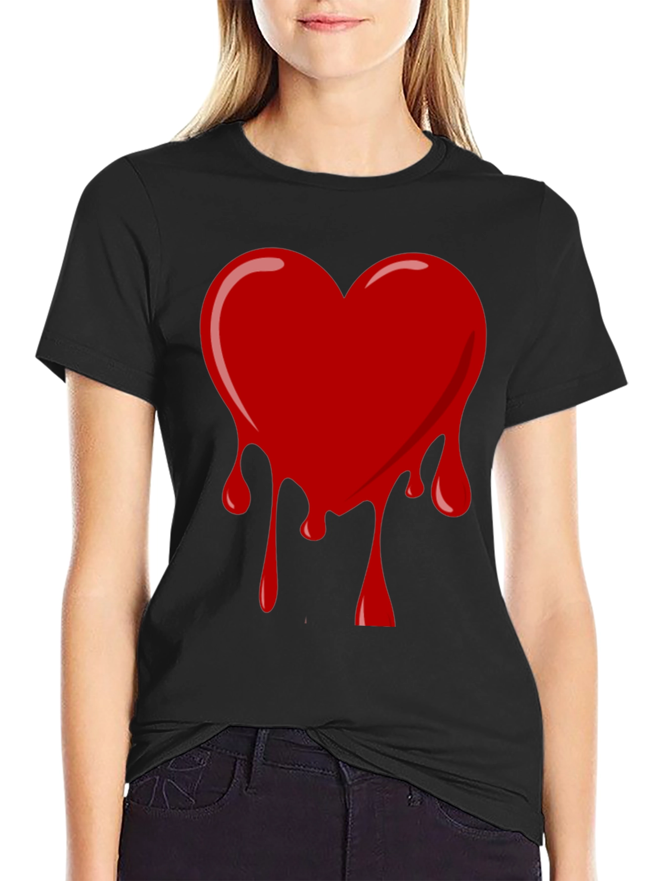 Bleeding Heart Graphic Tee - Black