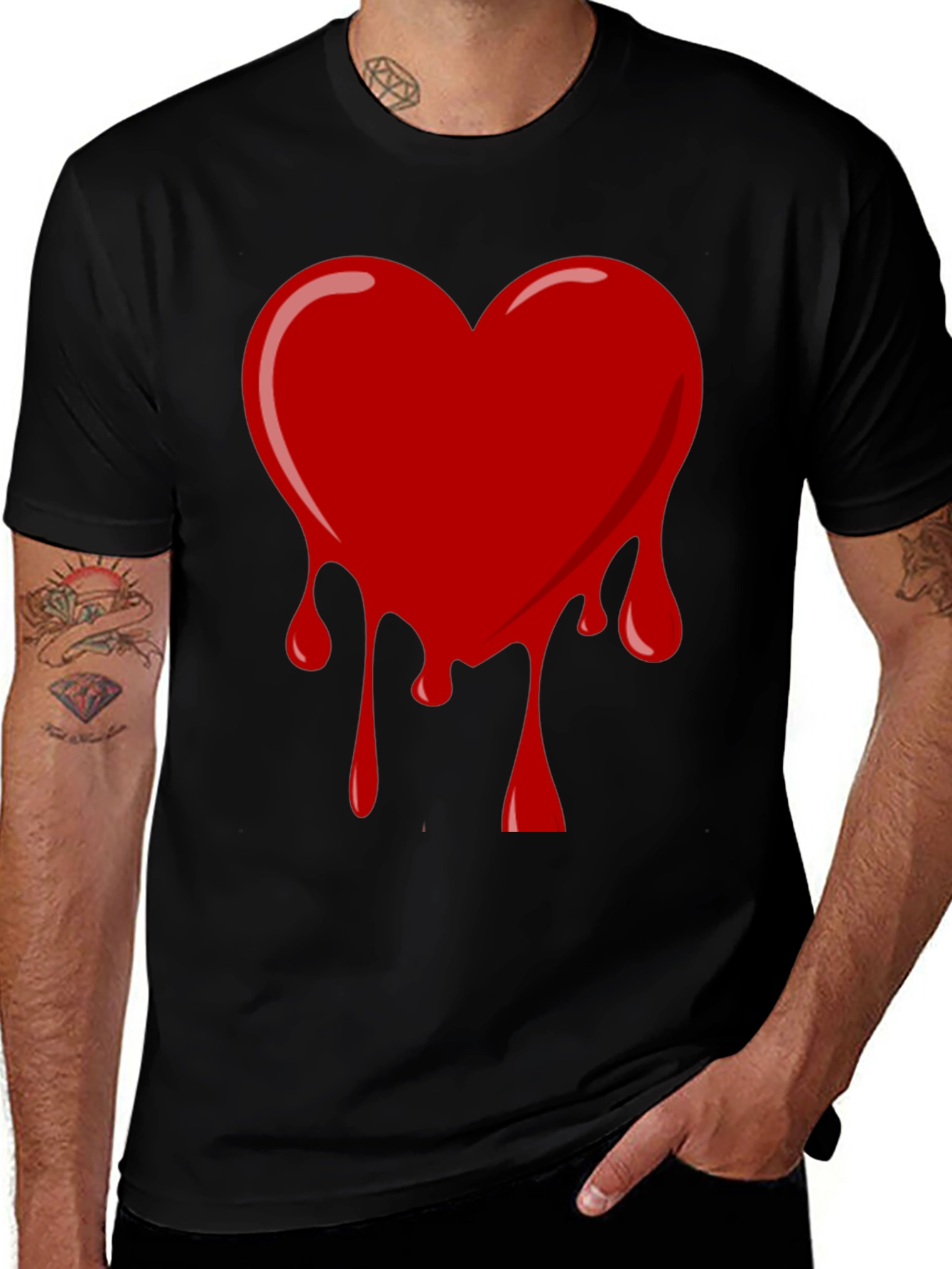 Bleeding Heart Graphic Tee - Black