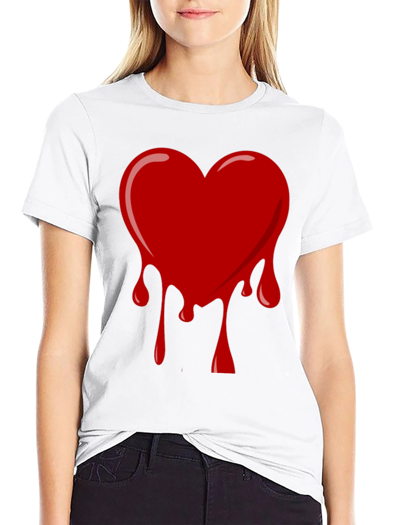 Bleeding Heart Graphic Tee - Black