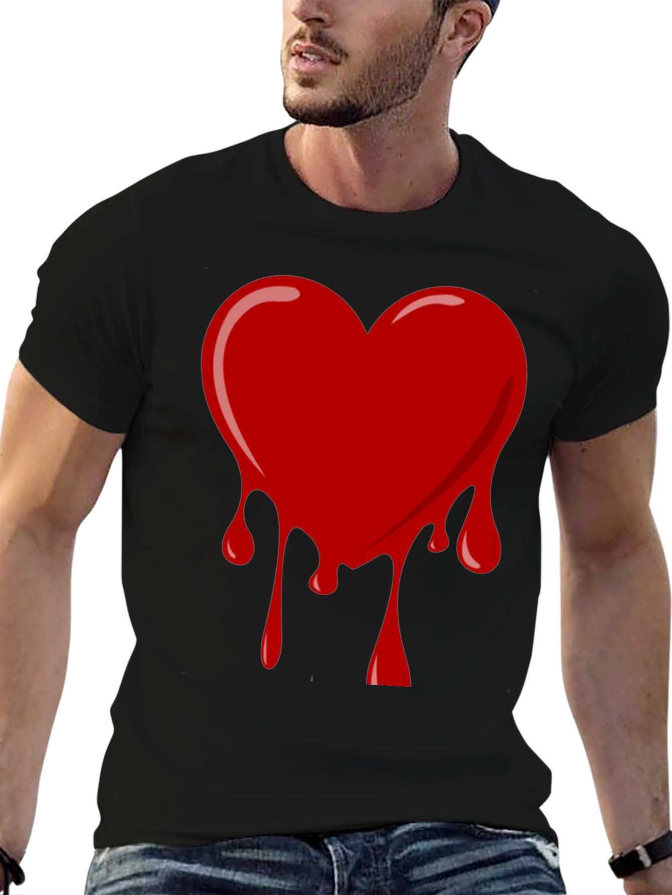 Bleeding Heart Graphic Tee - Black