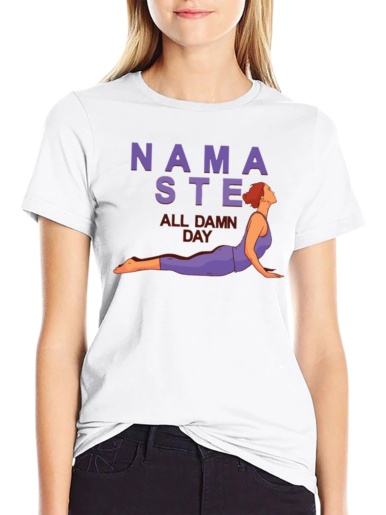 Namaste All Damn Day Graphic Tee