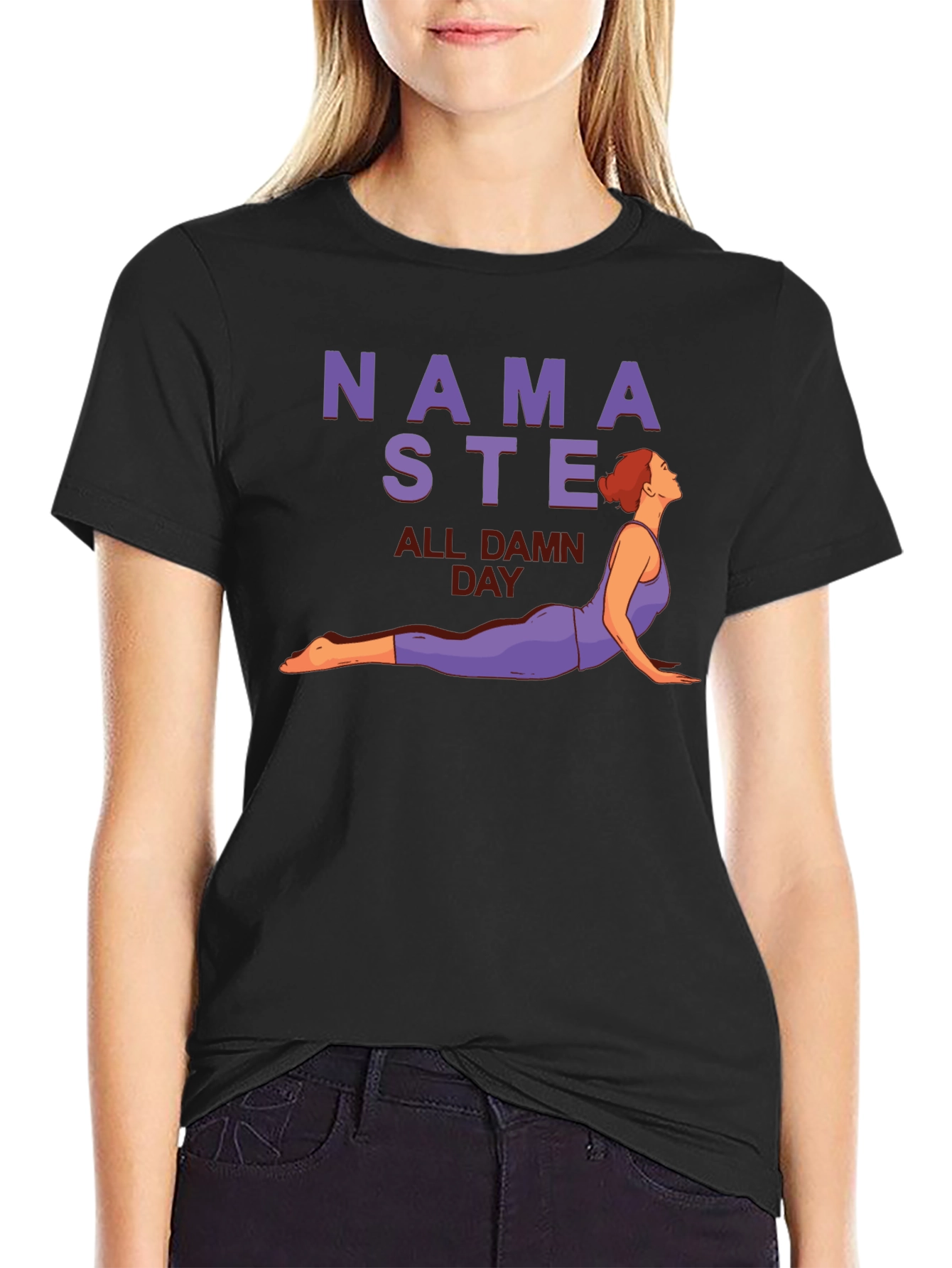 Namaste All Damn Day Graphic Tee