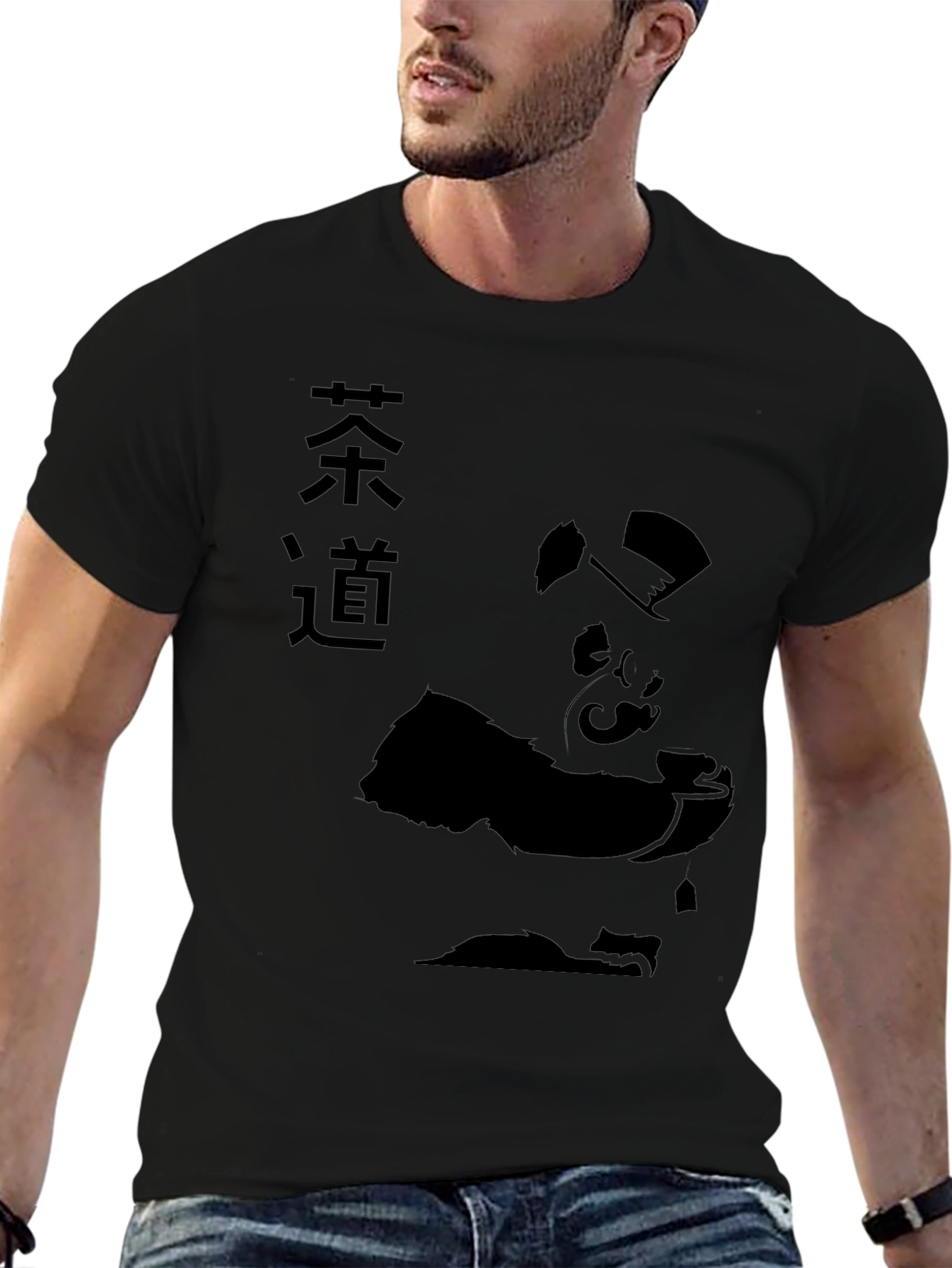 Panda Tea Ceremony Graphic Tee - Black