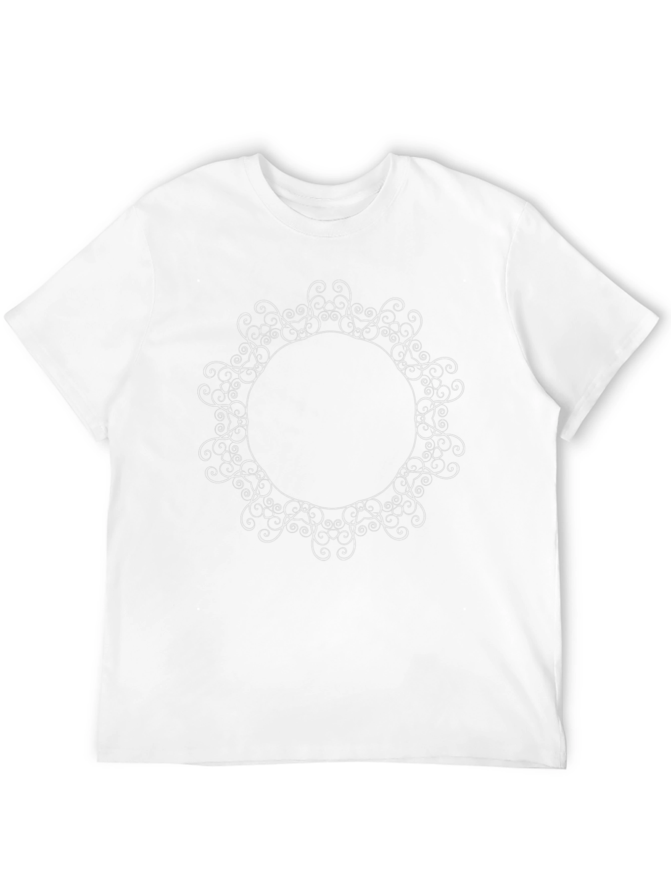Elegant Swirl Circle Graphic Tee - Unisex Black T-Shirt