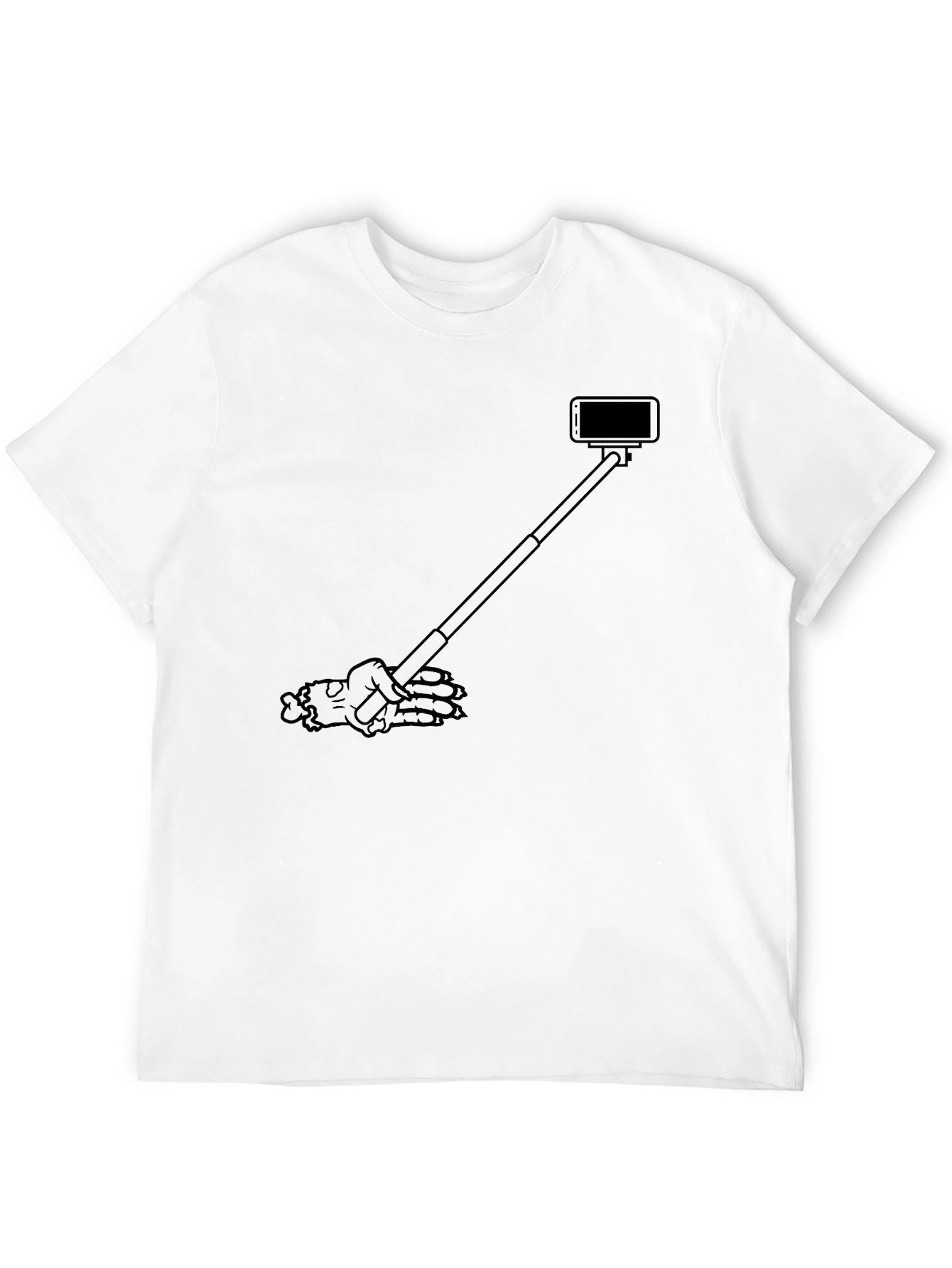 Skeleton Hand Selfie Black T-Shirt