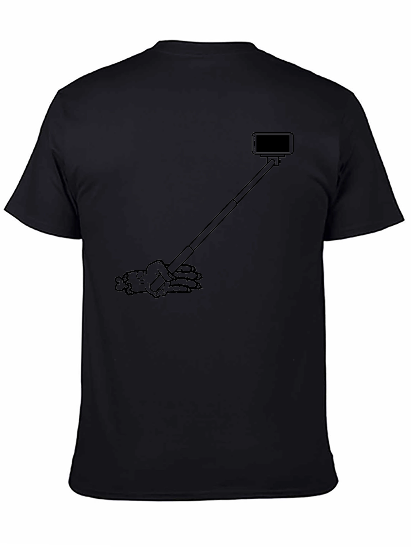 Skeleton Hand Selfie Black T-Shirt