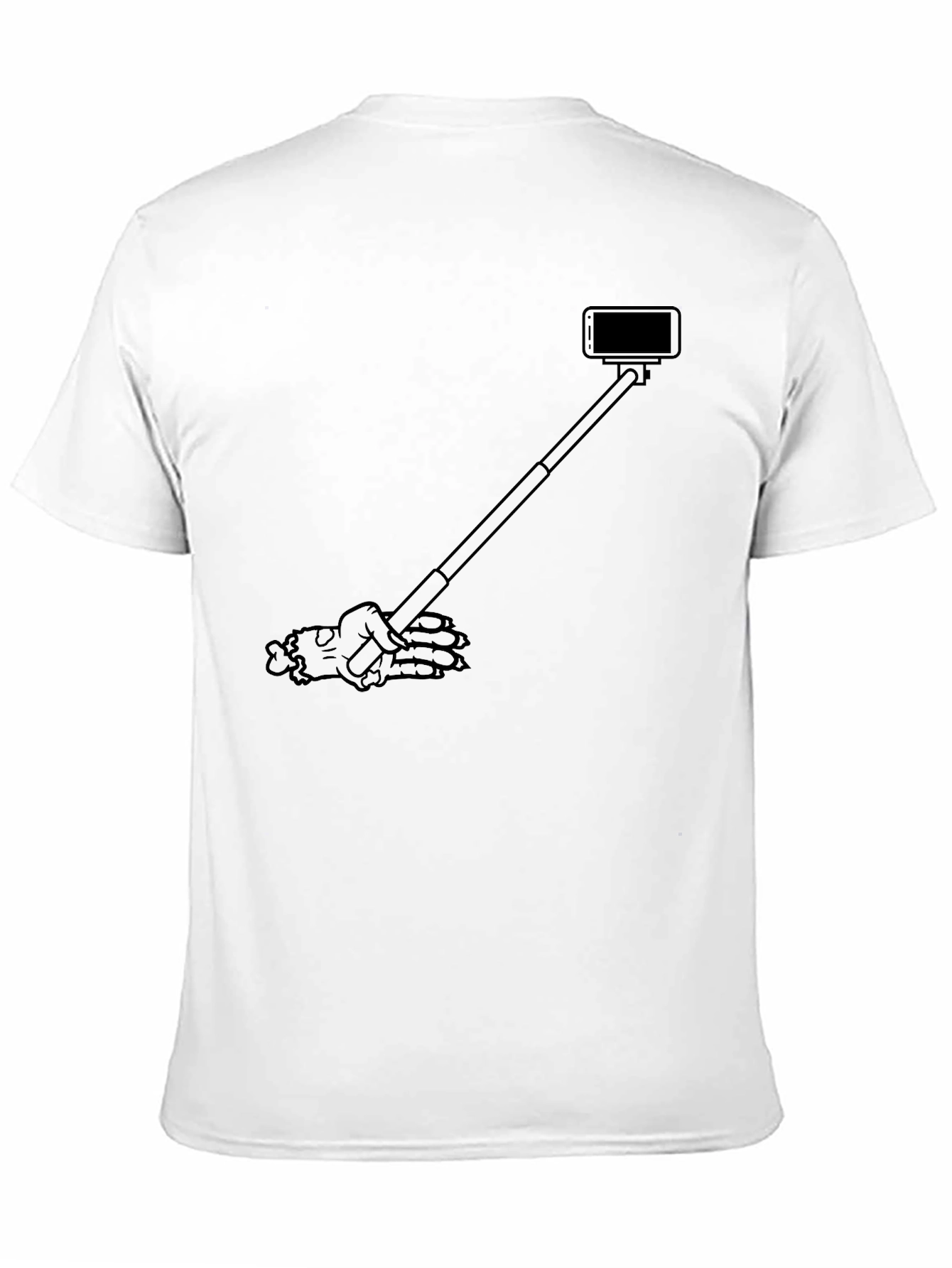 Skeleton Hand Selfie Black T-Shirt