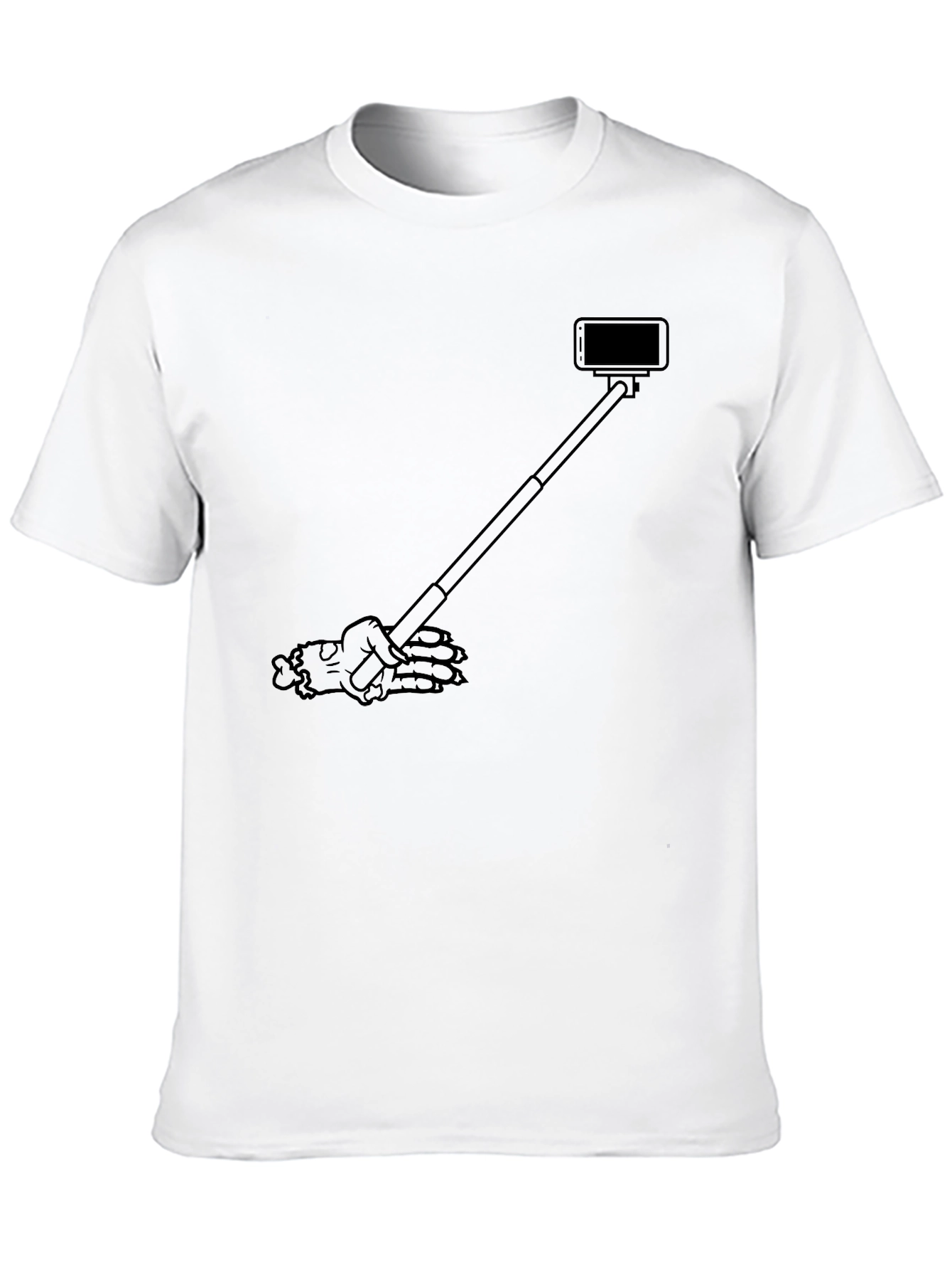 Skeleton Hand Selfie Black T-Shirt